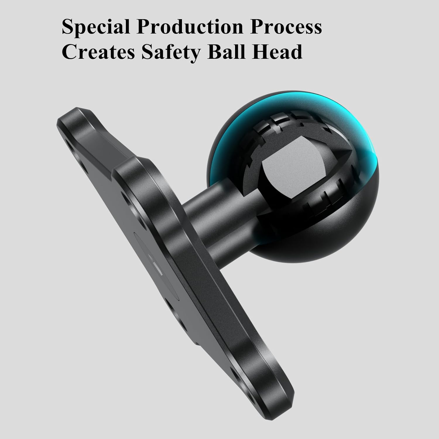 1'' Ball Mount Base with Aluminum Alloy 4-Hole AMPS Square Plate Compatible with RAM Mounts B Size 1 Inch Ball Double Socket Arm