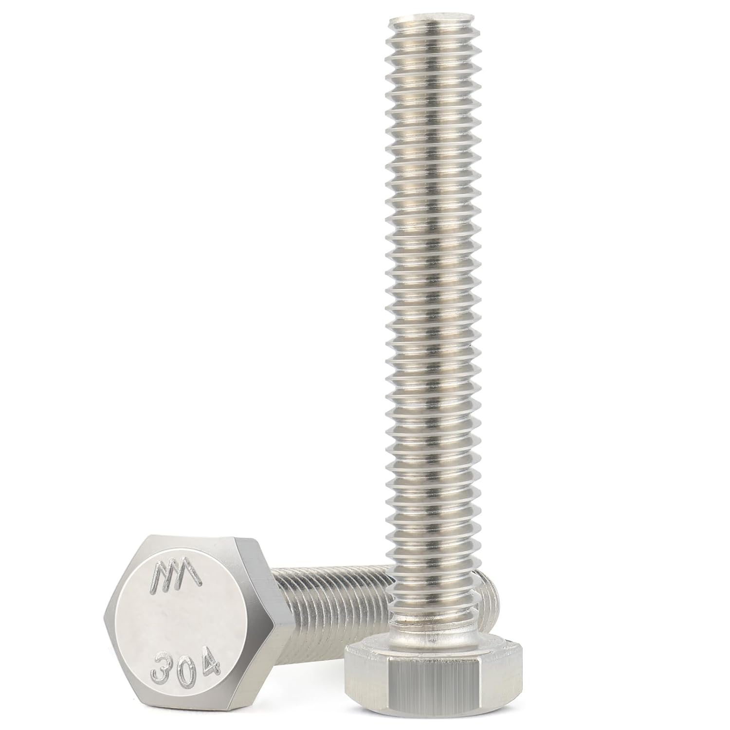 15Pcs 1/4-20 x 3-1/2" Hex Head Screws Bolts,304 Stainless Steel 18-8,Fully Threaded,External Hex Drive,Mounting Chair,Rail,Pump,Wheels,Handles,Antenna Parts,Boat and Plastic Bumpers VG10211