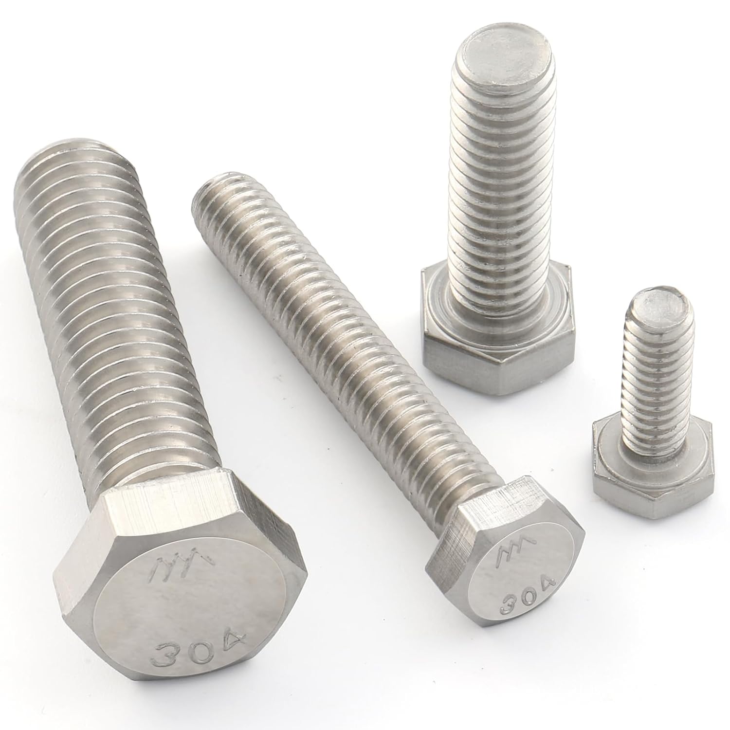 15Pcs 1/4-20 x 3-1/2" Hex Head Screws Bolts,304 Stainless Steel 18-8,Fully Threaded,External Hex Drive,Mounting Chair,Rail,Pump,Wheels,Handles,Antenna Parts,Boat and Plastic Bumpers VG10211