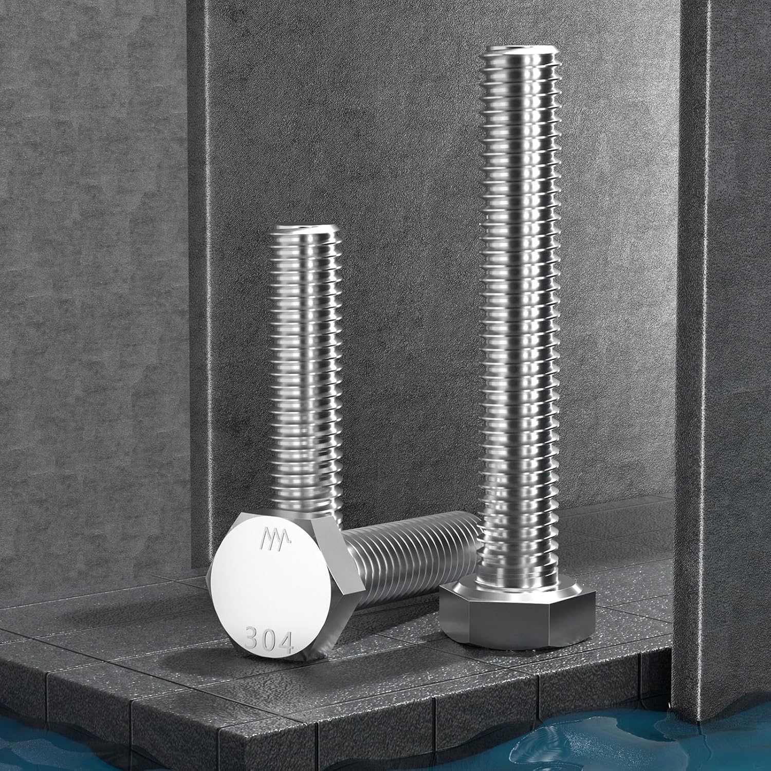 15Pcs 1/4-20 x 3-1/2" Hex Head Screws Bolts,304 Stainless Steel 18-8,Fully Threaded,External Hex Drive,Mounting Chair,Rail,Pump,Wheels,Handles,Antenna Parts,Boat and Plastic Bumpers VG10211