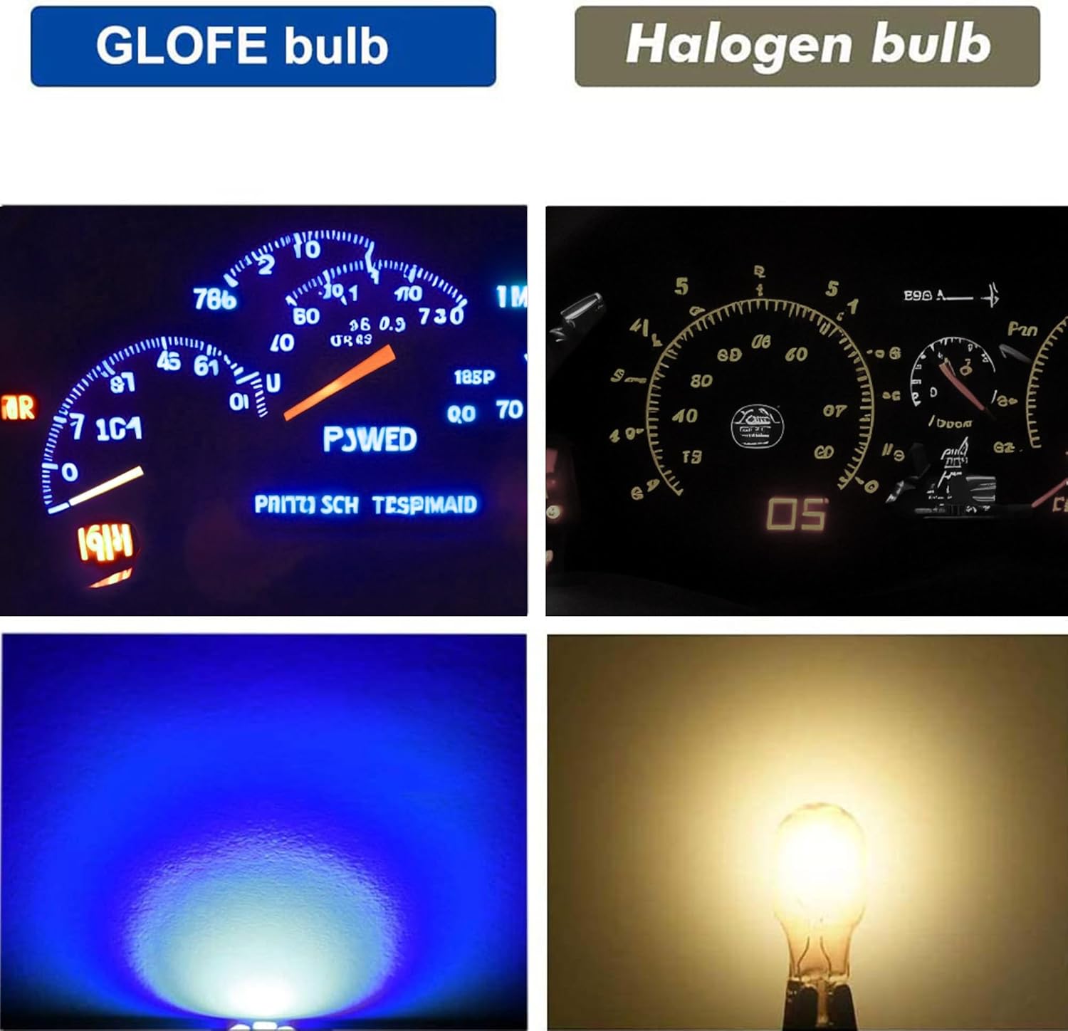 T10 194 168 Dash Instrument White LED Light Bulbs Bright Panel Gauge Cluster Dashboard Bulbs 10Pcs/Set Blue