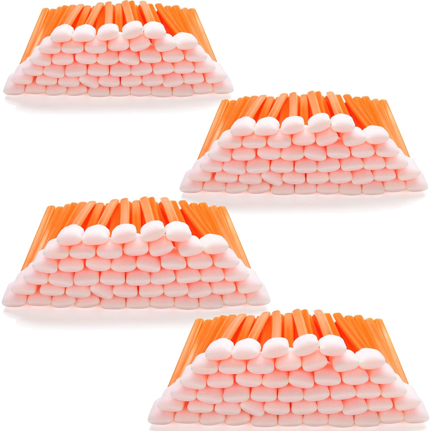Foam Cleaning Swab Sticks 200 pcs Large Rectangular Foam Tips, 5.25", Orange Cleanroom Cleaning Swab Sponge Stick for Inkjet Printer, Optical Instruments