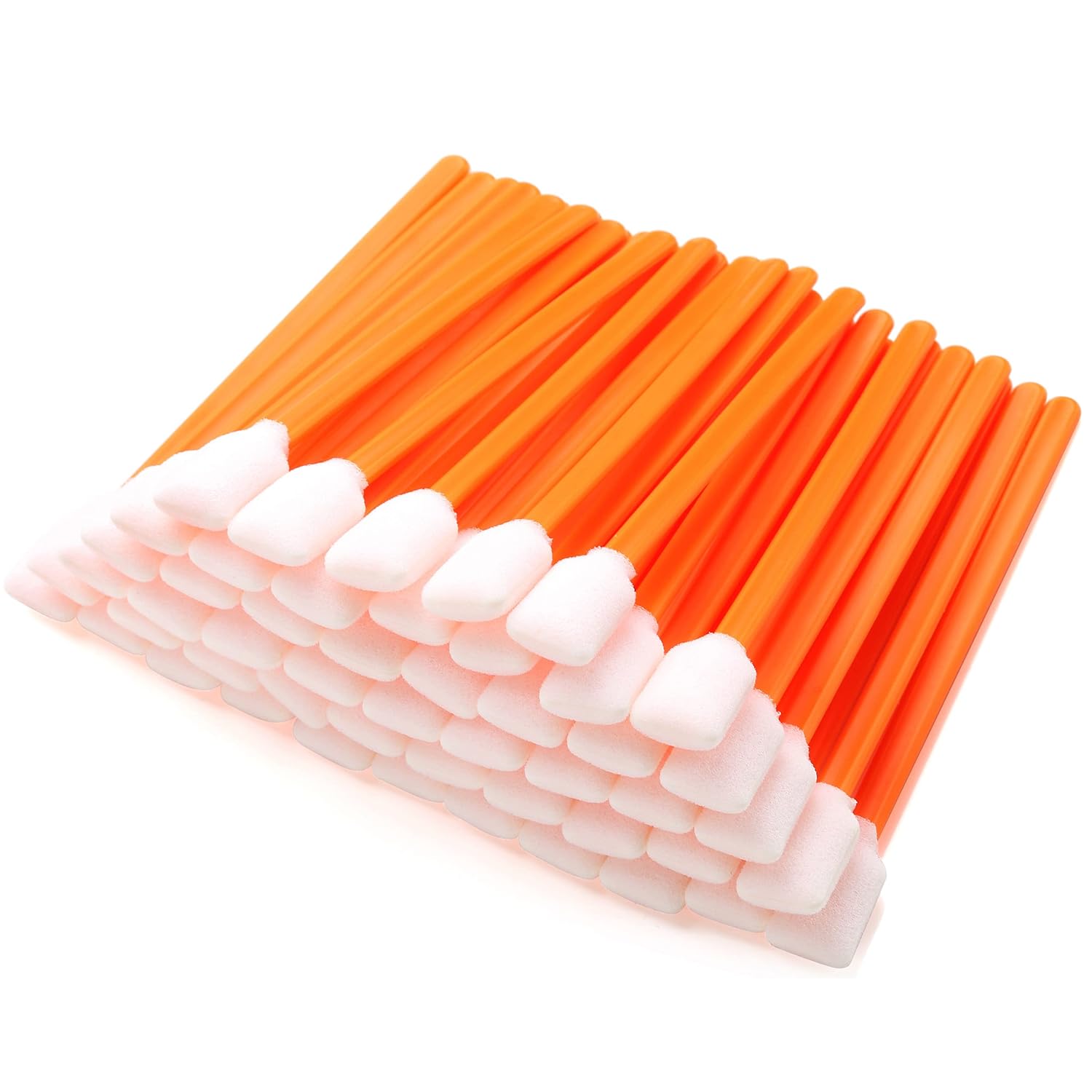 Foam Cleaning Swab Sticks 200 pcs Large Rectangular Foam Tips, 5.25", Orange Cleanroom Cleaning Swab Sponge Stick for Inkjet Printer, Optical Instruments