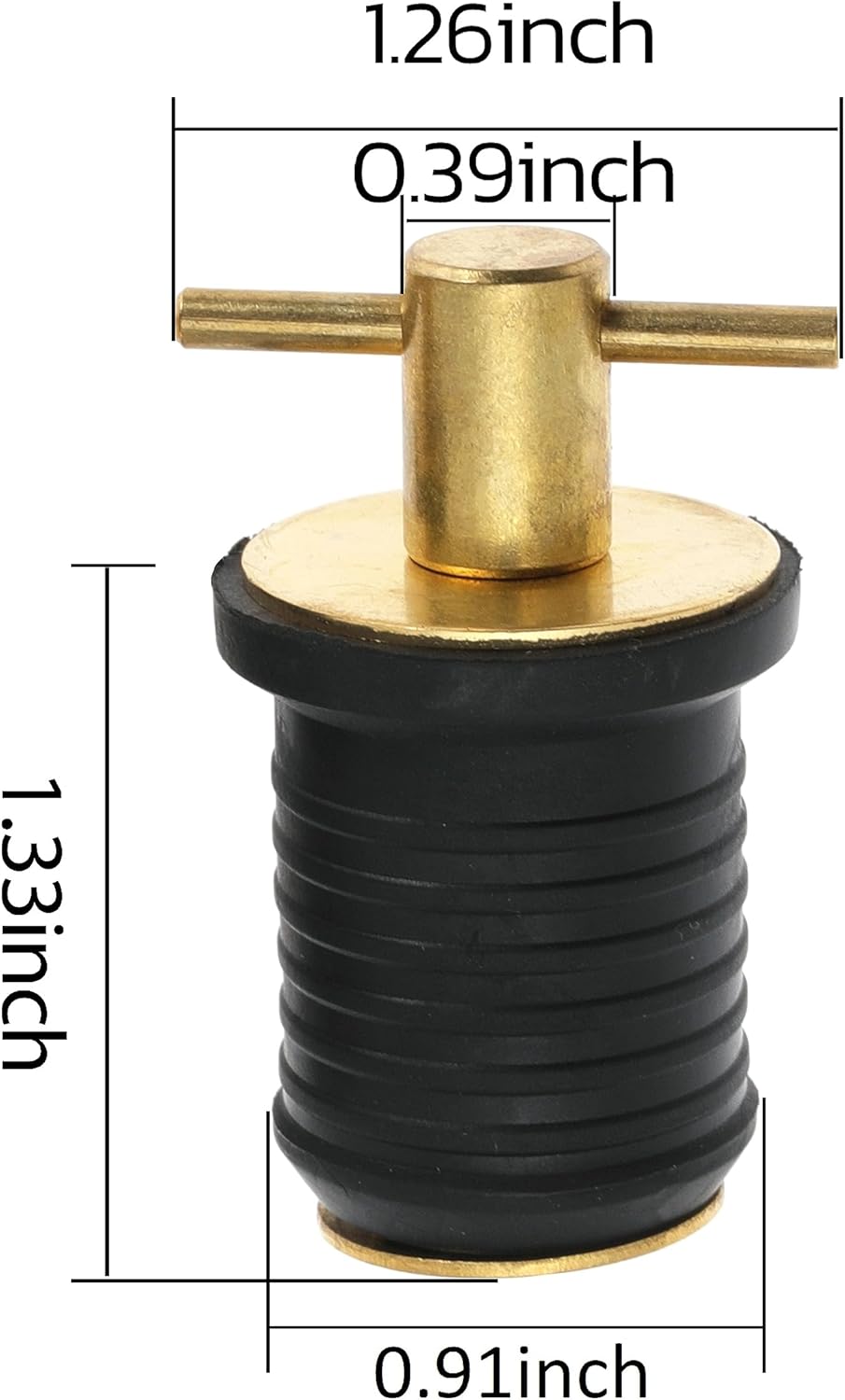 2 Pcs Boat Drain Plug With T Handle - Snap Rubber Plugs With Brass/Stainless Steel Handle - Marine Twist Accessories