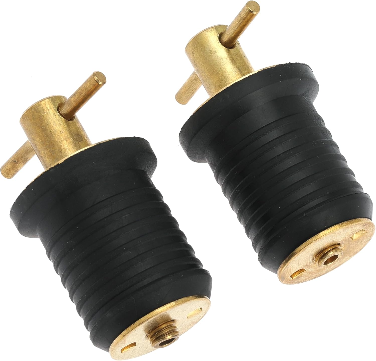 2 Pcs Boat Drain Plug With T Handle - Snap Rubber Plugs With Brass/Stainless Steel Handle - Marine Twist Accessories