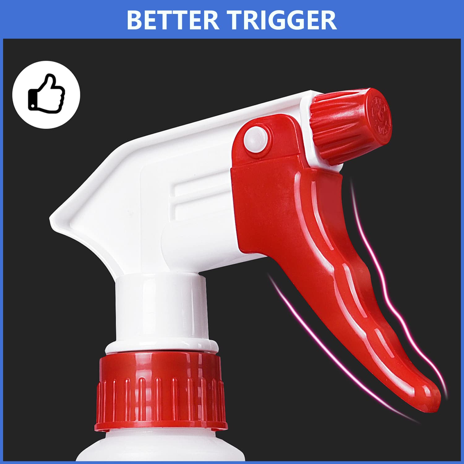 6 Pack Universal Spray Bottle Replacement Nozzle, Mist & Stream Trigger Sprayer for 16oz 24oz 32oz Bottles, Heavy Duty Mister Head Part w/ 10.2 Inch Tube for Cleaning Solutions, Car Deng