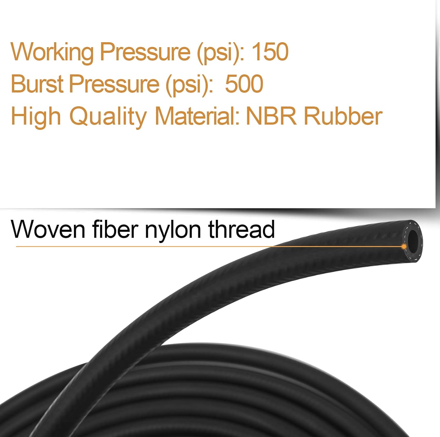 5/16" ID Fuel Line Hose SAE 30R7, 150 psi 25' Length Fuel Hose
