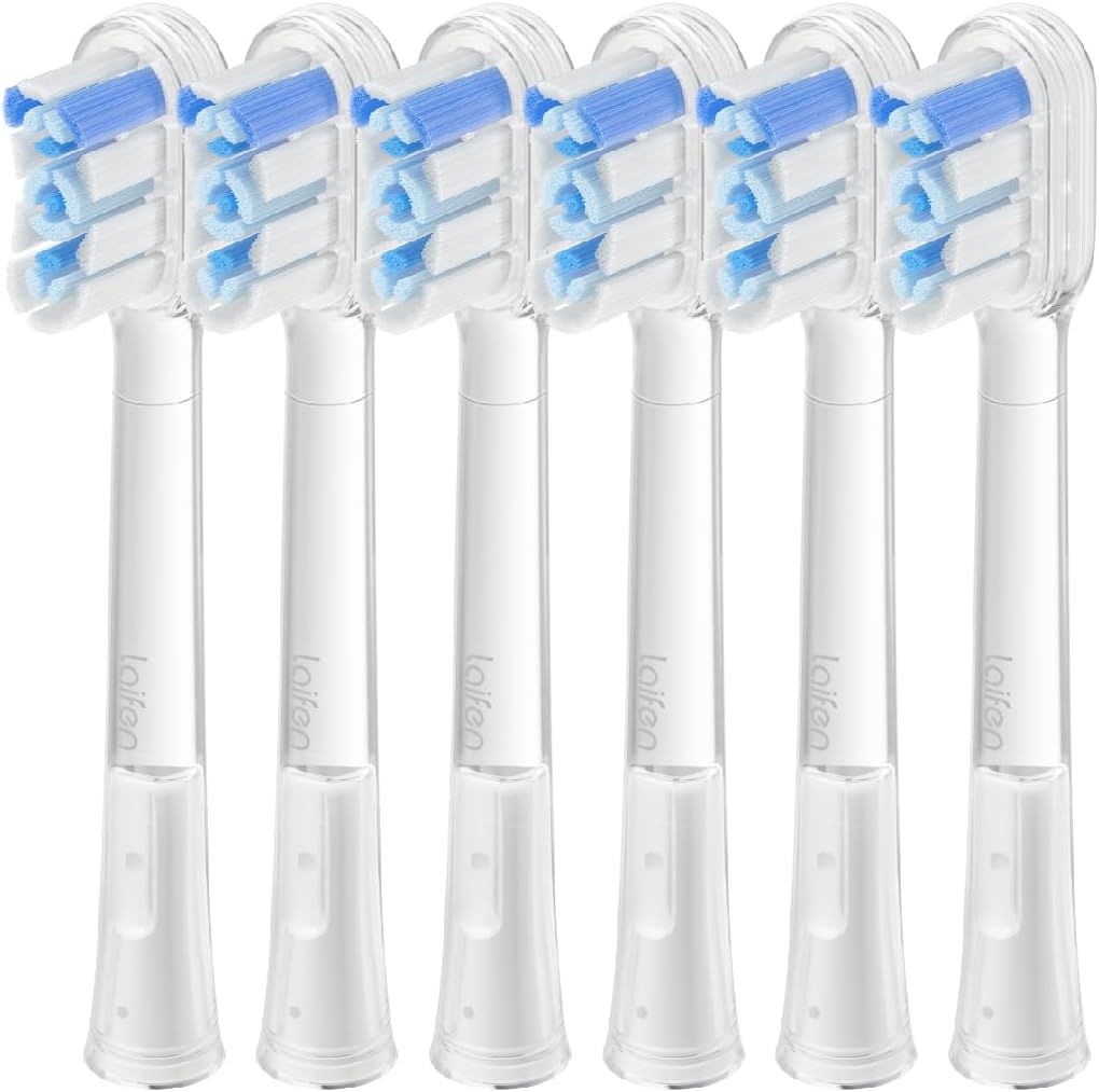 Cushioned Toothbrush Heads 6 Pack, New 2025 Version Replacement Heads Compatible with Wave/Wave Special Electric Toothbrush Super-Clean