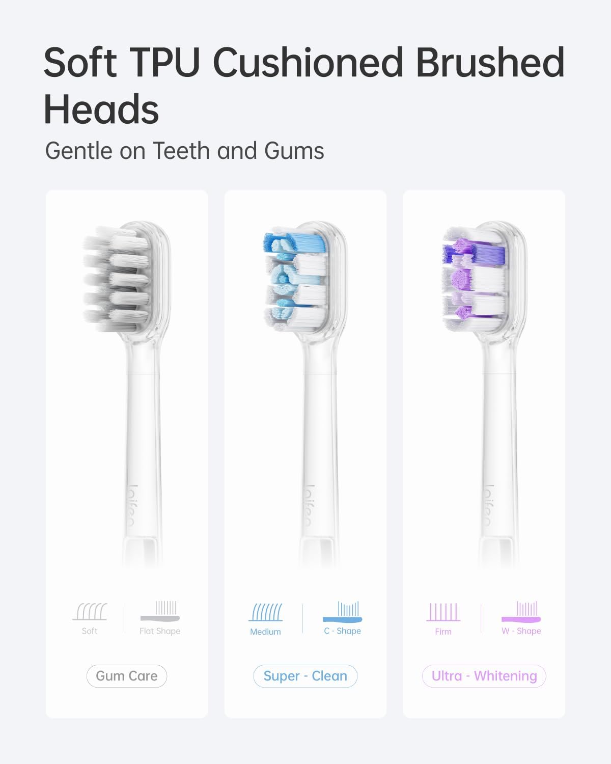 Cushioned Toothbrush Heads 6 Pack, New 2025 Version Replacement Heads Compatible with Wave/Wave Special Electric Toothbrush Super-Clean