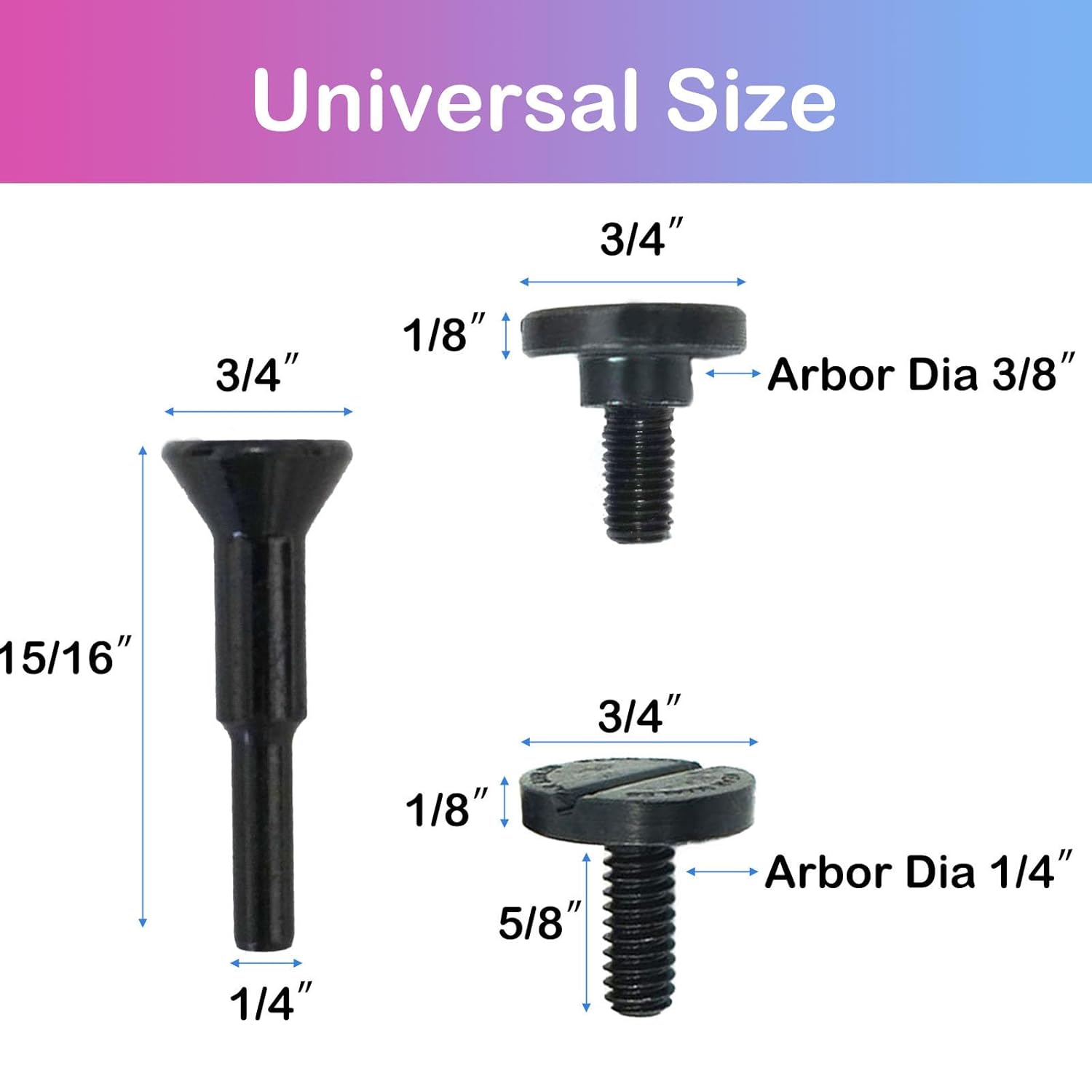 Cut-Off Wheel Mounting Mandrel Holder 3/8" & 1/4" Arbor Hole with 1/4" Shaft Stem for Die Grinder Accessories Drill Rotary Tool 3 Pack