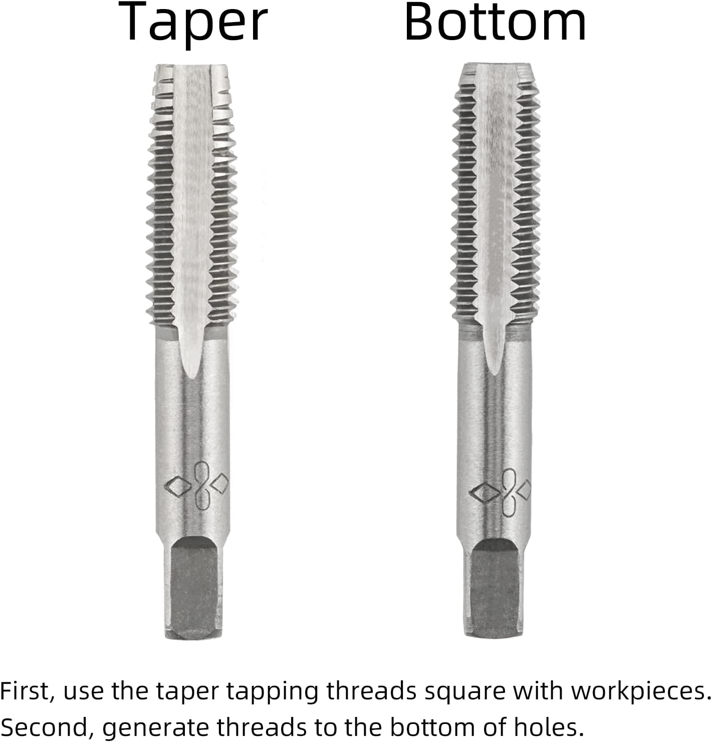 M10 X 1.5 Metric Hand Tap, Right Hand M10 X 1.5mm Threading Hand Tap 1Pair