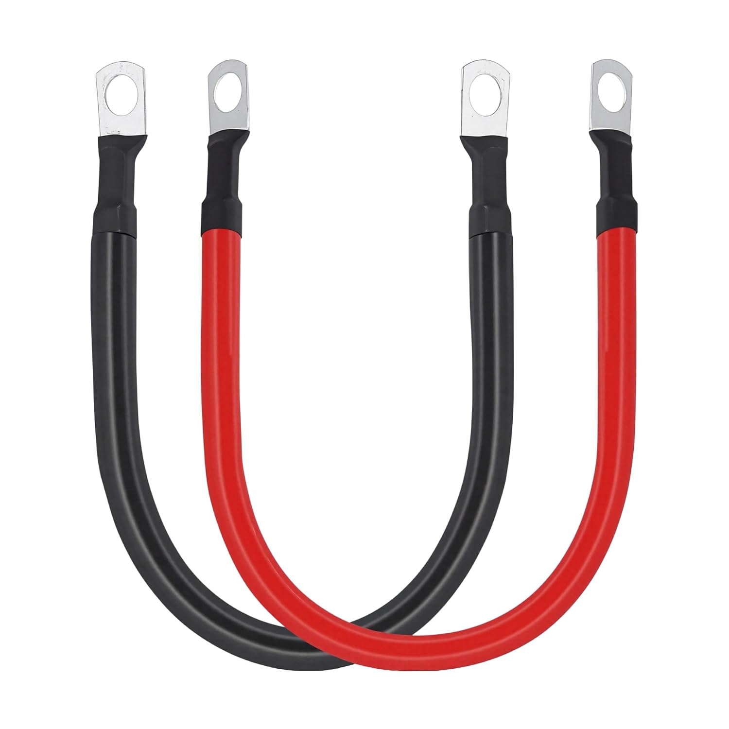 2 AWG Battery Cable 2Gauge Pure Copper Battery Inverter Cables with 5/16 in Lugs Both Ends Power Inverter Wire Set for Automotive Solar Power Inverter Marine Boat RV Car Motorcycle 1FT