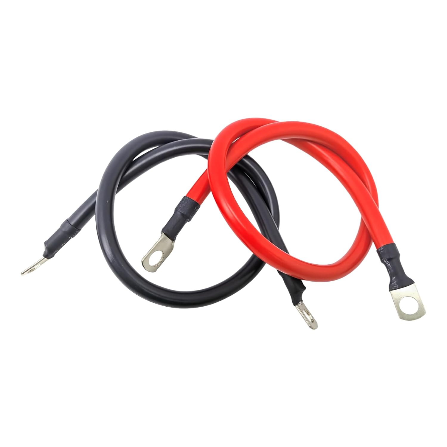 2 AWG Battery Cable 2Gauge Pure Copper Battery Inverter Cables with 5/16 in Lugs Both Ends Power Inverter Wire Set for Automotive Solar Power Inverter Marine Boat RV Car Motorcycle 1FT