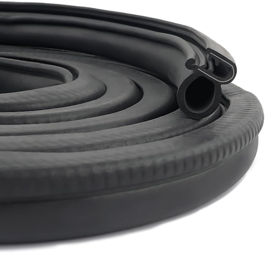 20Ft Car Door Weather Stripping Door Seal Strip,U-Shaped Rubber Edge Trim with Steel Strip Door Sealers for Door Frame of Car Truck SUV RV Boat Home,Keeps Car Interior Tidy and Quieter 20Ft