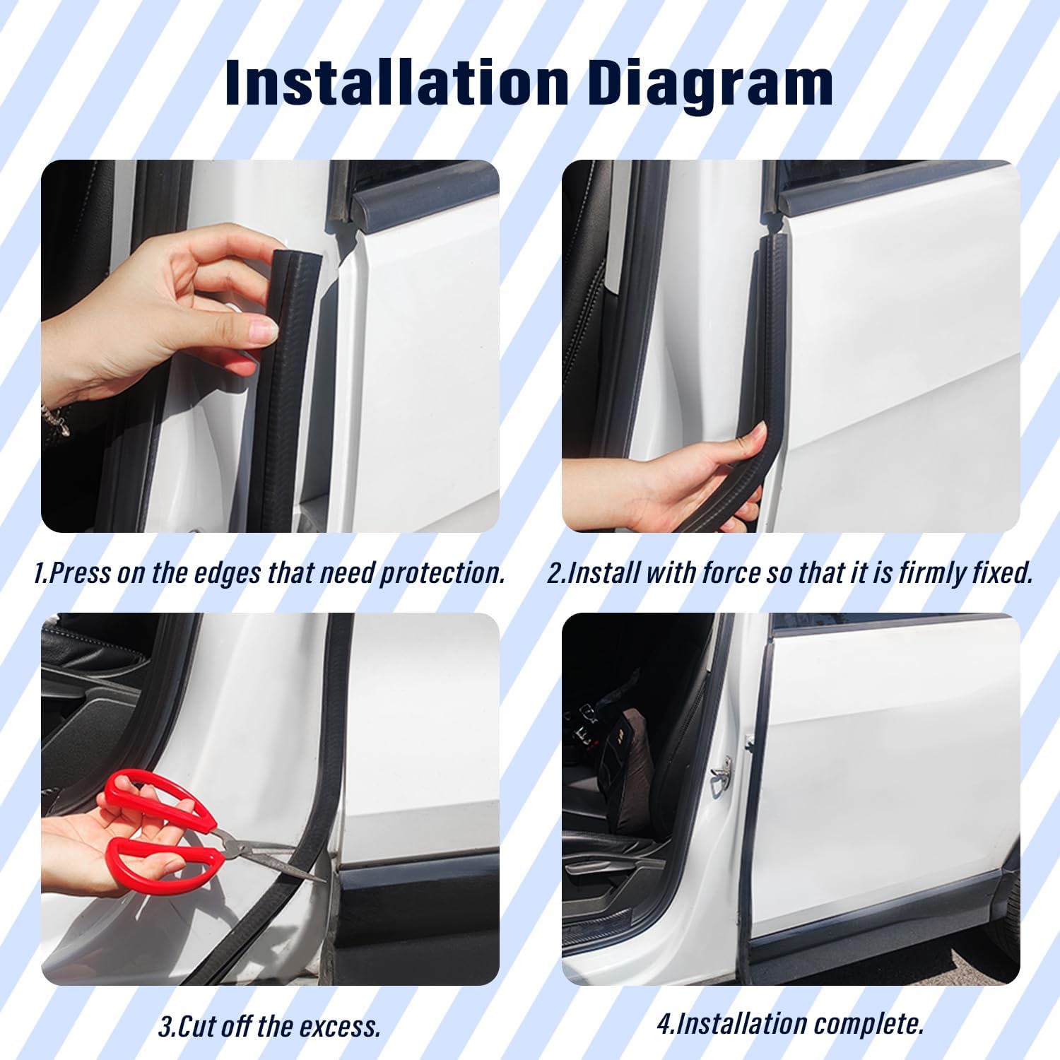 20Ft Car Door Weather Stripping Door Seal Strip,U-Shaped Rubber Edge Trim with Steel Strip Door Sealers for Door Frame of Car Truck SUV RV Boat Home,Keeps Car Interior Tidy and Quieter 20Ft