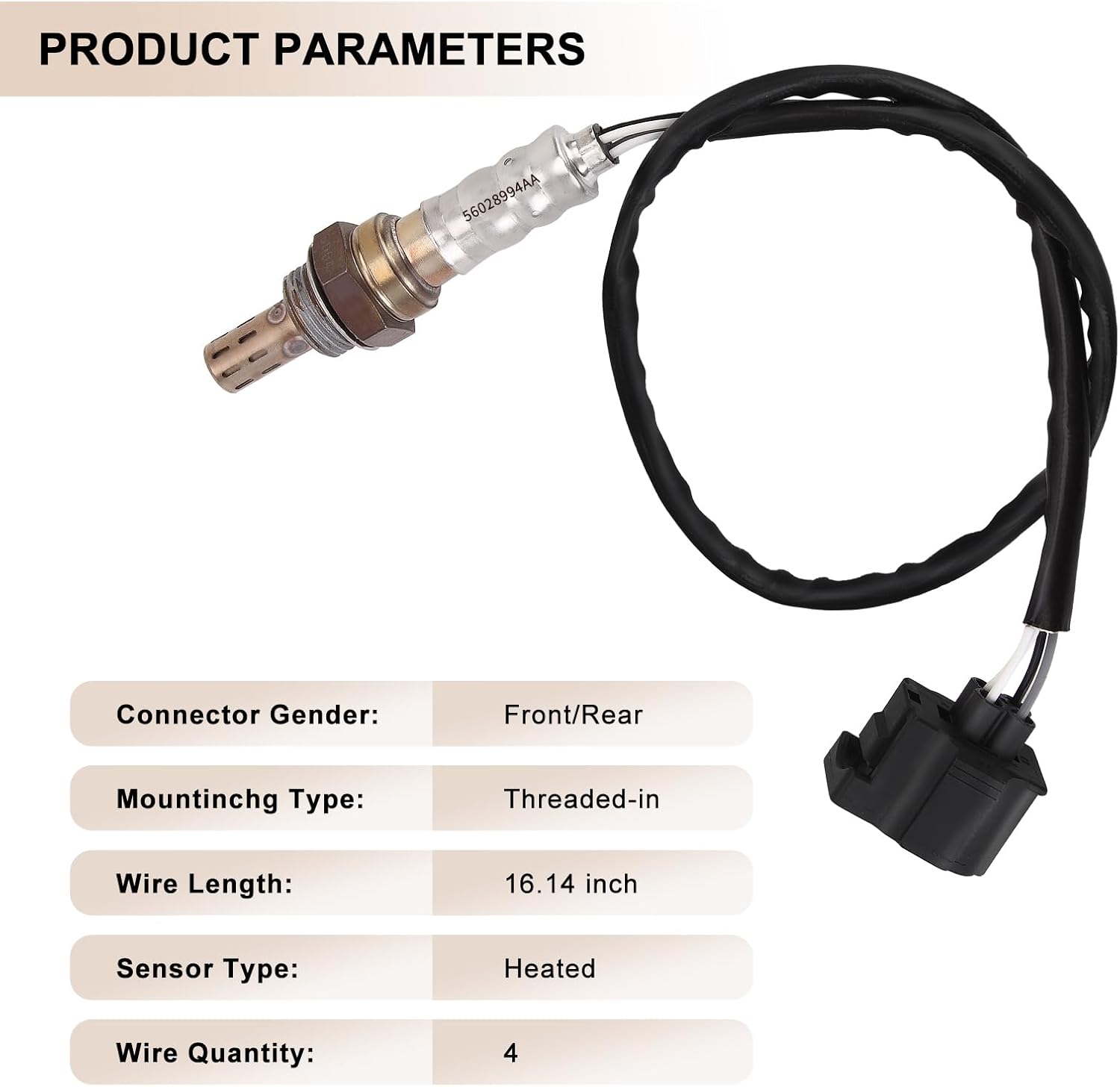 Oxygen O2 Sensor Upstream Downstream for Chry 300, for Dodge Challenger Charger Dakota Durango Grand Caravan Journey Neon Nitro, for Jeep Commander Grand Cherokee Wrangler JK 56028994AA, 56028994AB