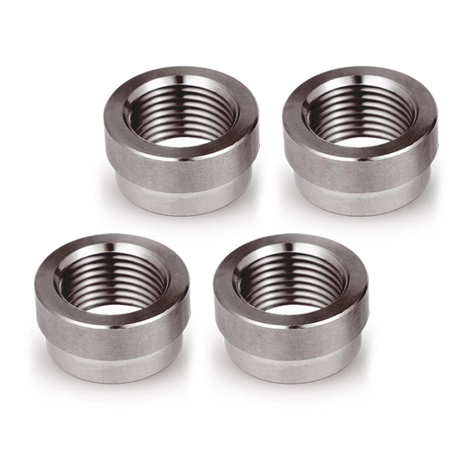 4 Pcs O2 Sensor Bung, 304 Stainless Steel M18x1.5 O2 Bung Weld in, Oxygen Sensor Bung Stepped Style