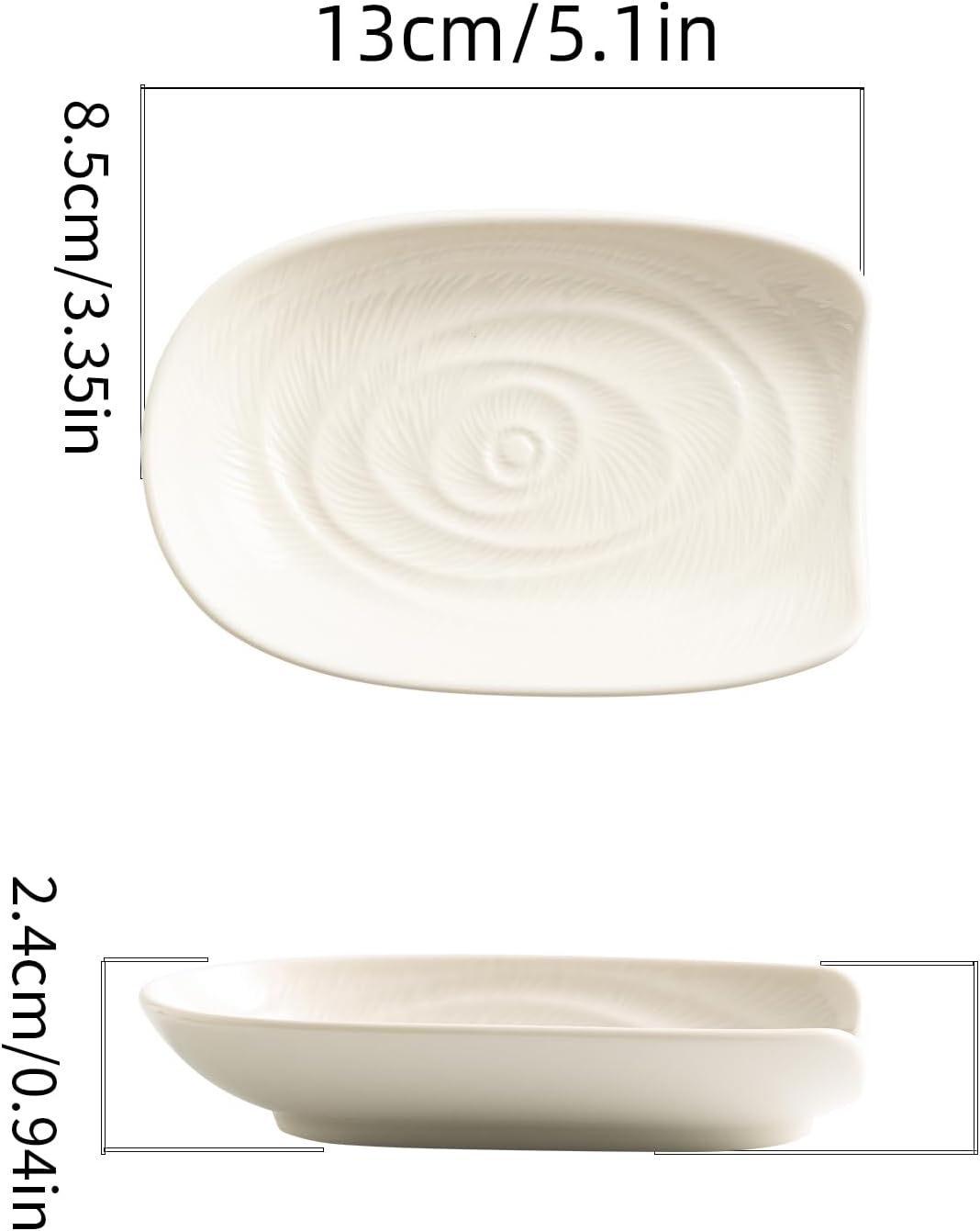 Ceramic Spoon Rest for Kitchen Counter 5.1 Inch Porcelain Spoon Holder Farmhouse Cooking and Coffee Spoon Rest for Stove Top white
