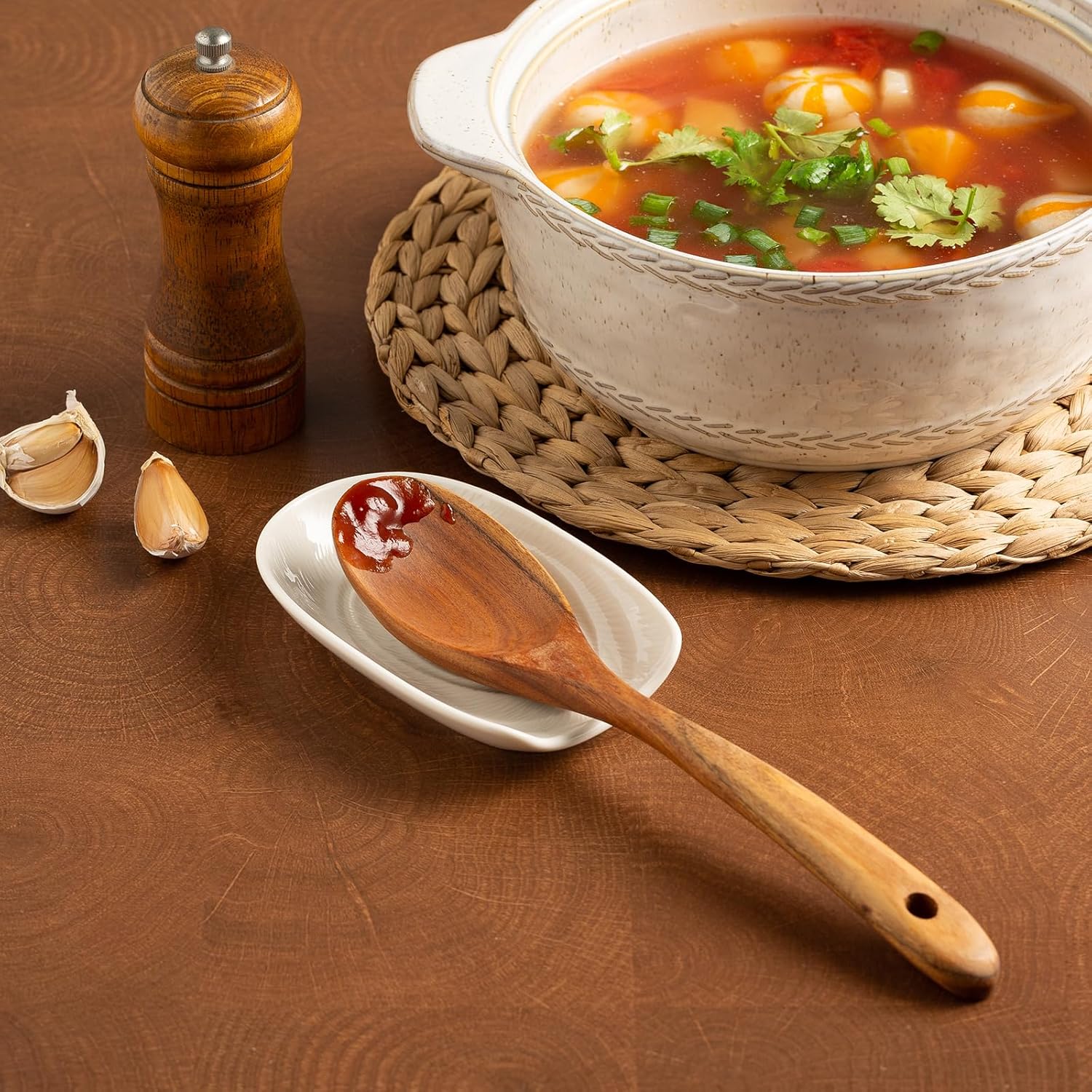 Ceramic Spoon Rest for Kitchen Counter 5.1 Inch Porcelain Spoon Holder Farmhouse Cooking and Coffee Spoon Rest for Stove Top white