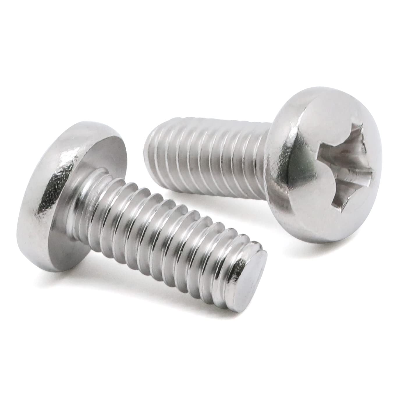 8-32 x 1/2" 1/4" to 3" Available Pan Head Machine Screws, Full Thread, 304 Stainless Steel 18-8, Pack of 100