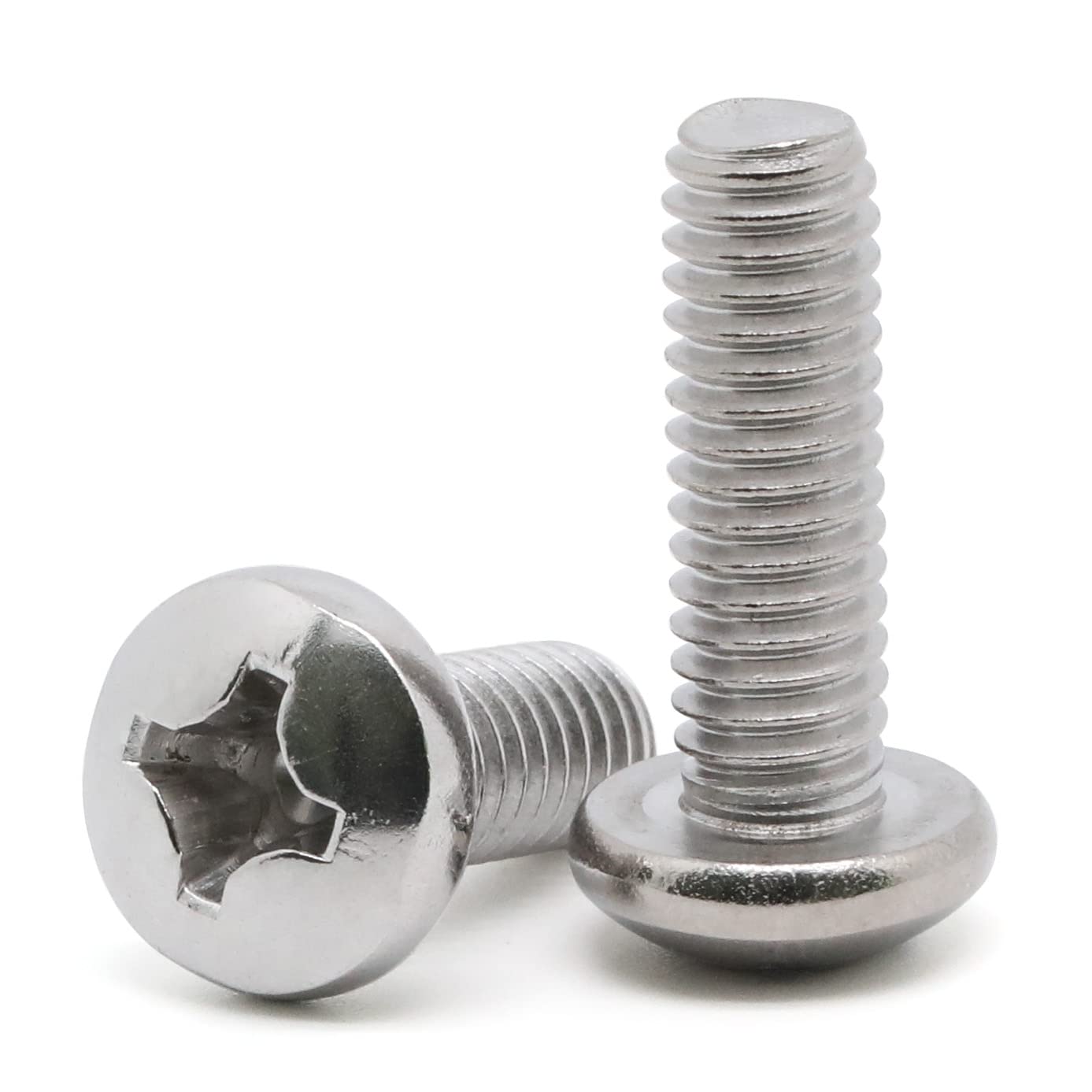 8-32 x 1/2" 1/4" to 3" Available Pan Head Machine Screws, Full Thread, 304 Stainless Steel 18-8, Pack of 100
