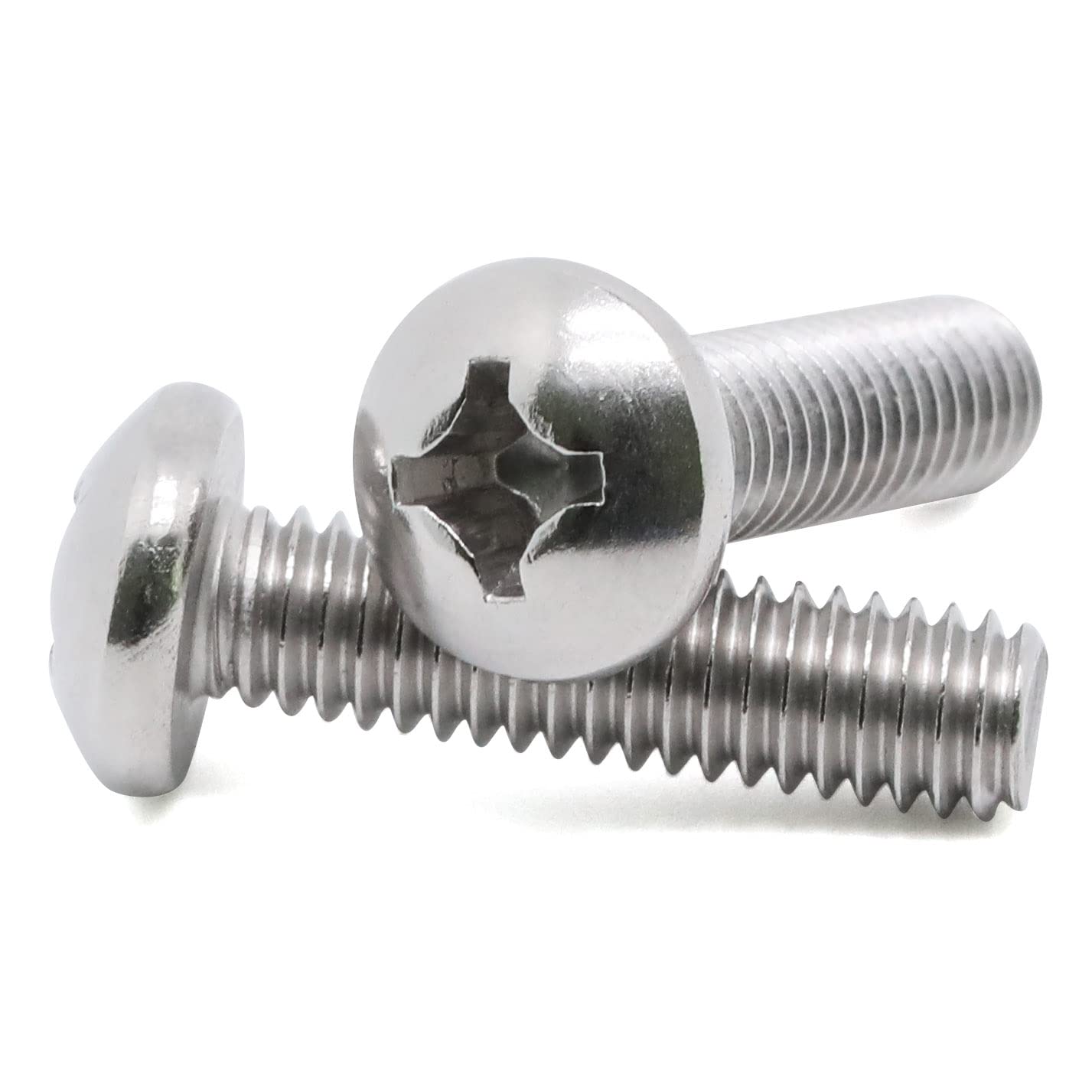 8-32 x 1/2" 1/4" to 3" Available Pan Head Machine Screws, Full Thread, 304 Stainless Steel 18-8, Pack of 100