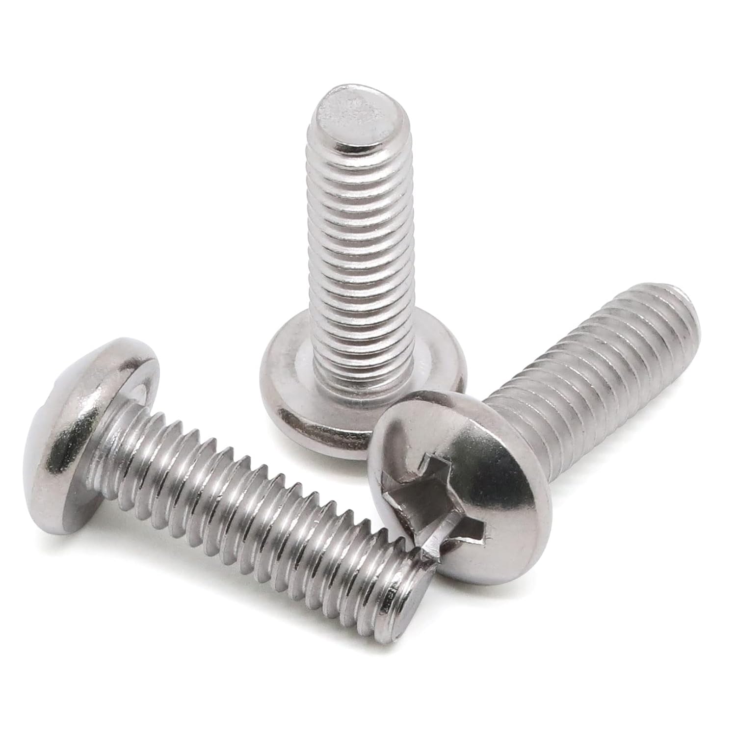 8-32 x 1/2" 1/4" to 3" Available Pan Head Machine Screws, Full Thread, 304 Stainless Steel 18-8, Pack of 100