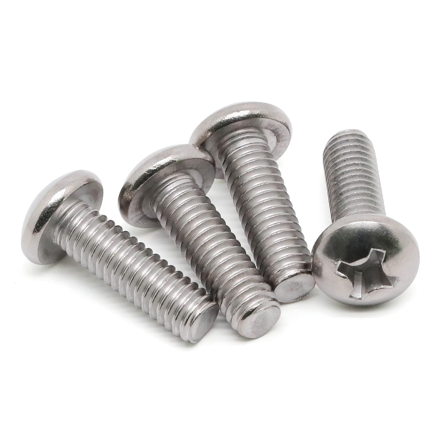 8-32 x 1/2" 1/4" to 3" Available Pan Head Machine Screws, Full Thread, 304 Stainless Steel 18-8, Pack of 100
