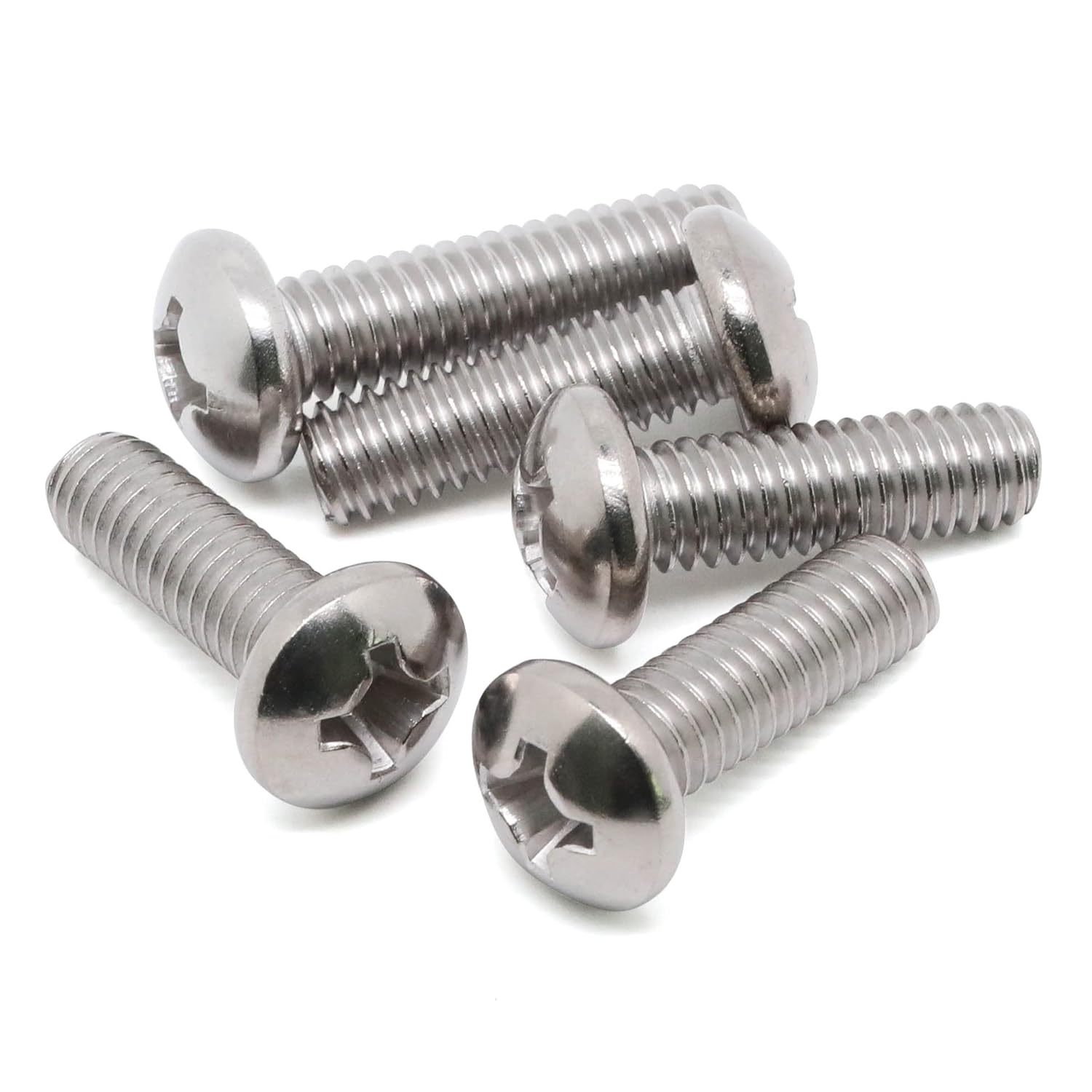 8-32 x 1/2" 1/4" to 3" Available Pan Head Machine Screws, Full Thread, 304 Stainless Steel 18-8, Pack of 100