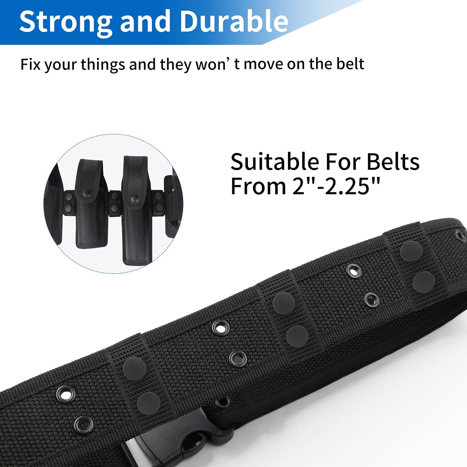 Belt Keepers for Duty Belt, 1000D Nylon Tactical Keepers 2¼" with Double Snaps