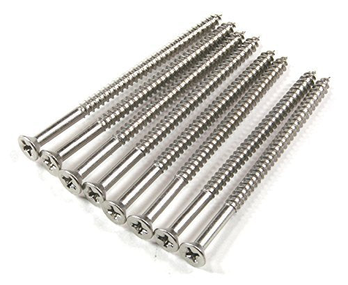 Satin Nickel Wood Screws, Heavy-Duty Screws for Doors, Cabinets, Furniture & DIY Projects 9 x 3 Inch – 24 Pack