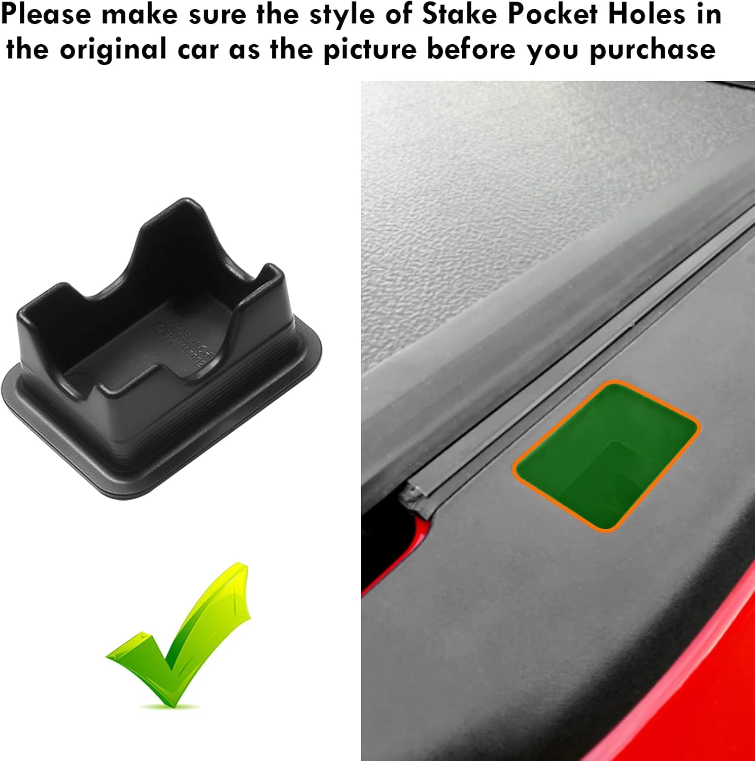 Ram 1500 Stake Pocket Covers, Rear Truck Bed Rail Stake Pocket Cover Compatible with Dodge Ram 2019-2024 2025 2026 Set of 2