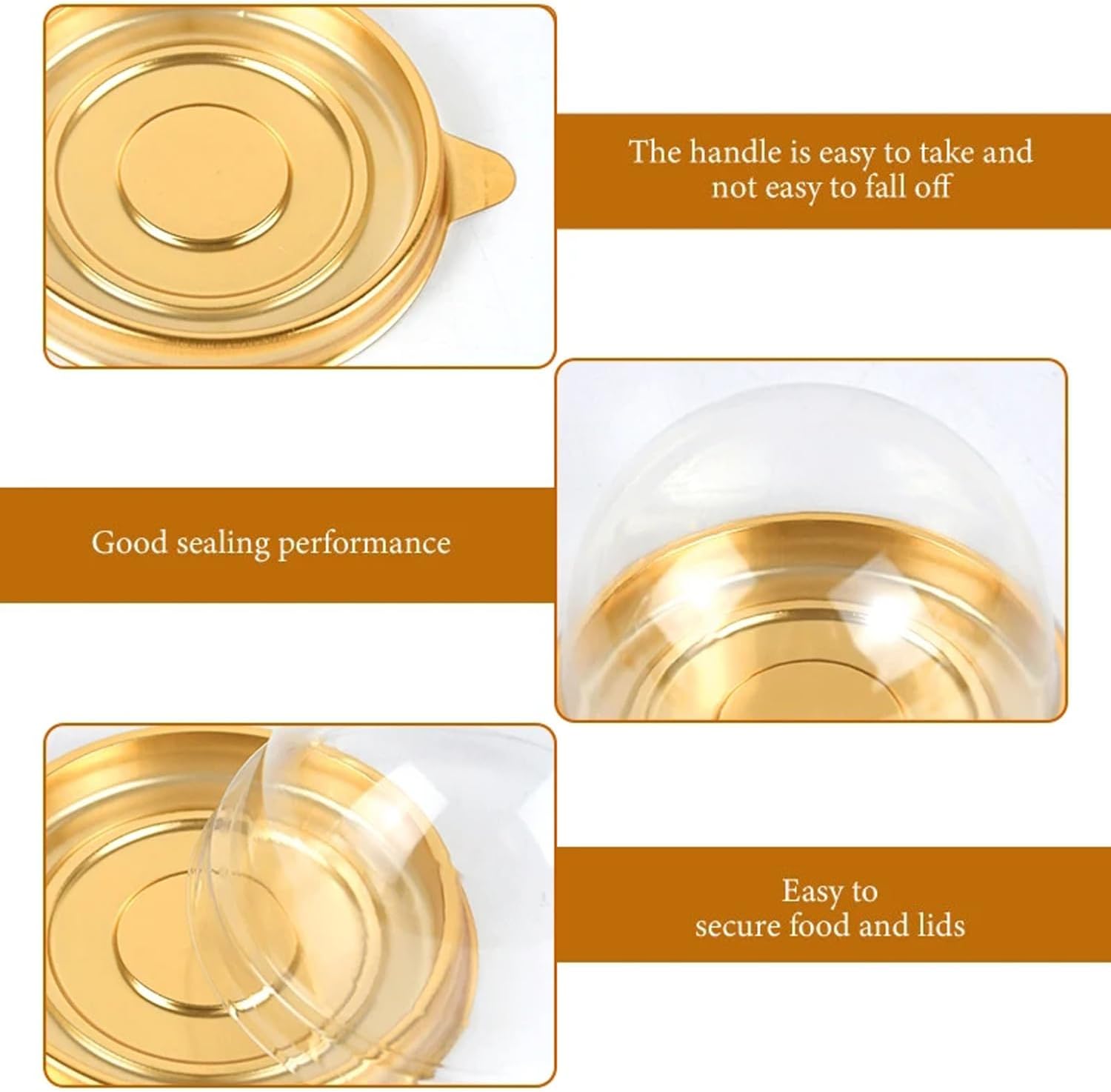 50Pcs Clear Plastic Mini Cake Box with Dome Lids, Mini Muffin Container Box Mooncake Dome Box Pastry Baking Packaging Boxes Wedding Birthday Gifts Supplies Black Base