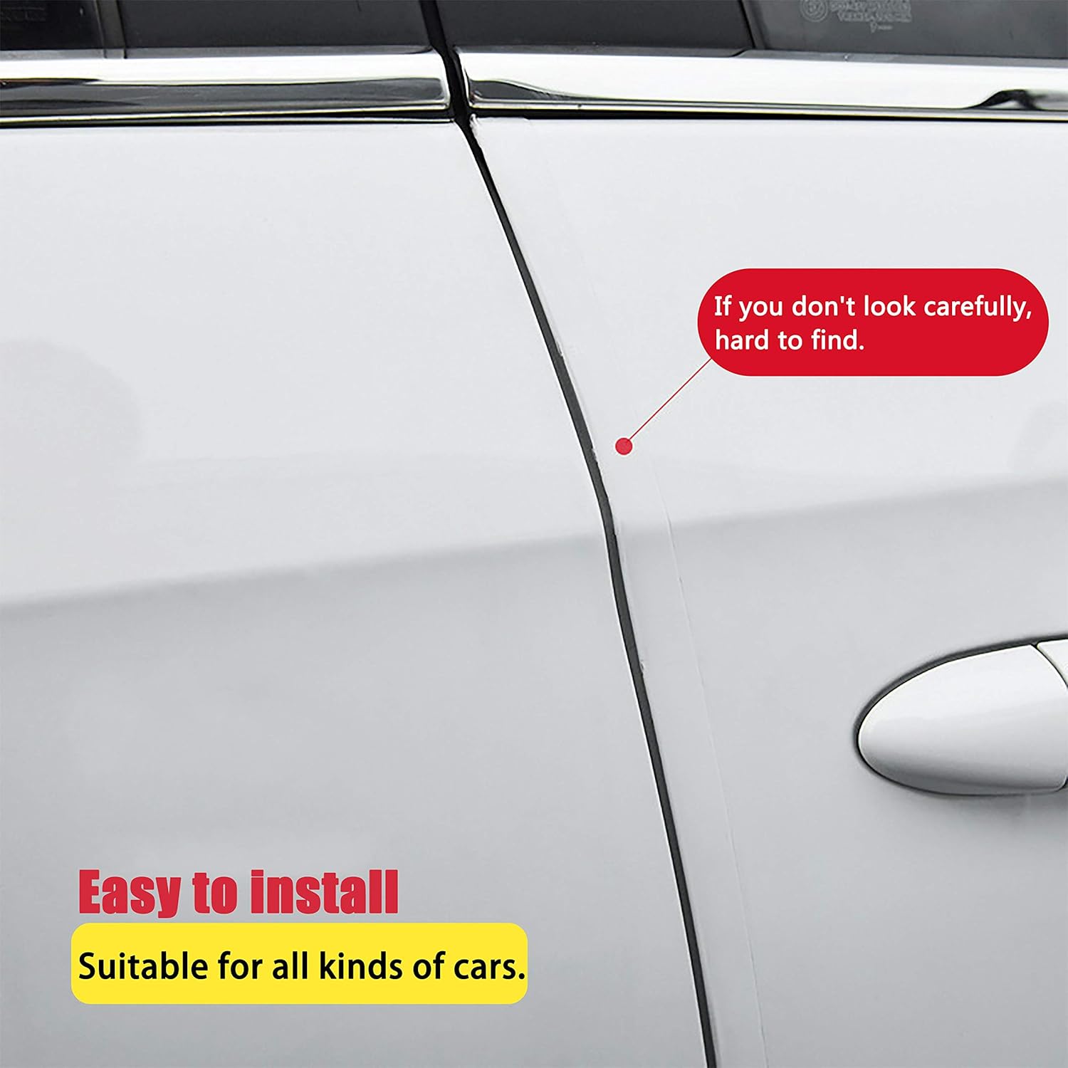 Anti-Scratch Anti-Collision Adhesive Strip Car Door Edge Guard Protector Strip Car Door Scuff Plate Protectors Transparent Invisible Tape for Rear Bumper/Door 33Ft x 2In