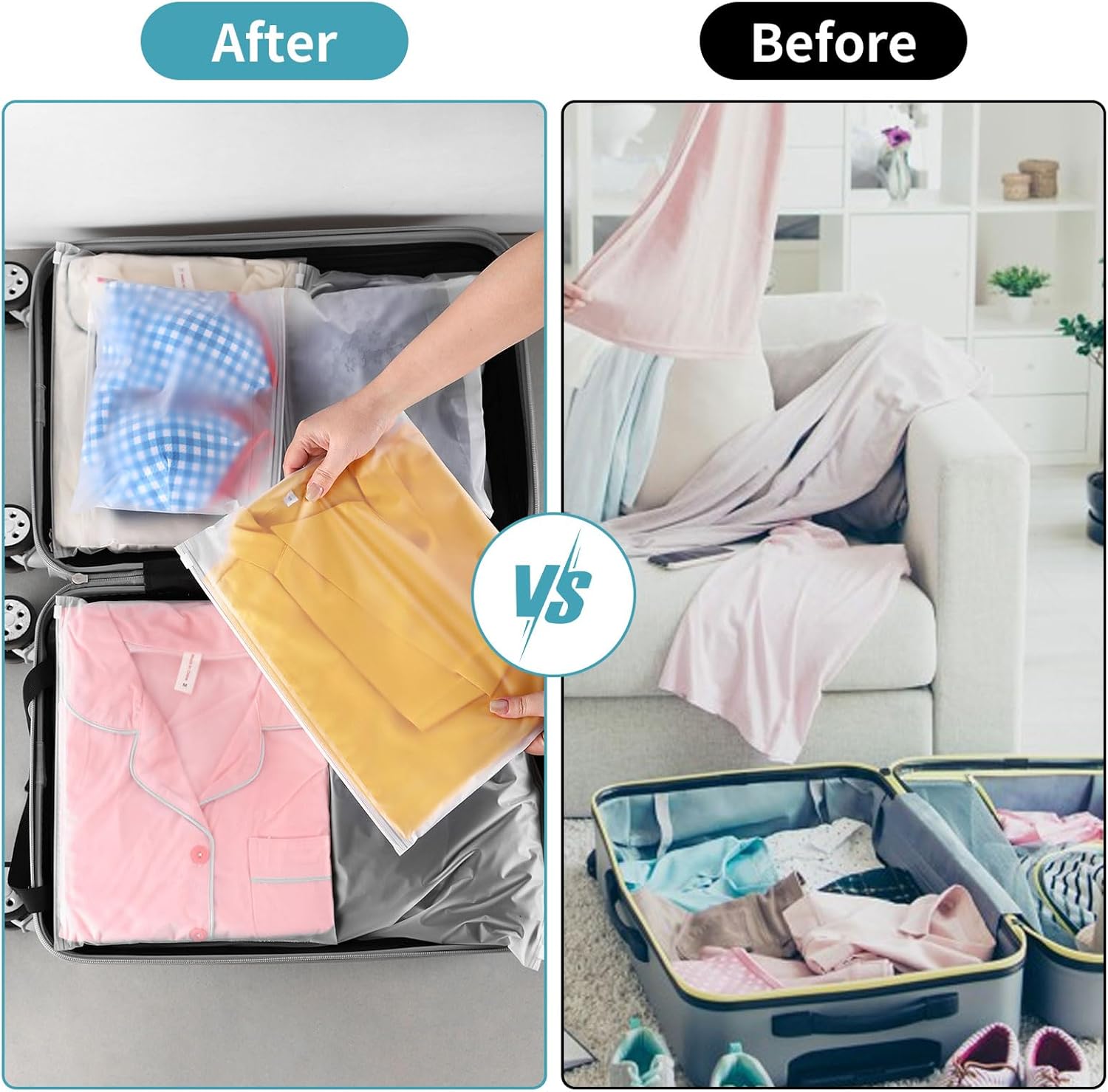 25 Pcs 13x10 Inch Frosted Resealable Clothing Bags - 3 Mil Heavy-Duty Plastic Packaging for Apparel Storage | Travel & Small Business Organizer for Shirts, Delicate Garments-No Vent Holes