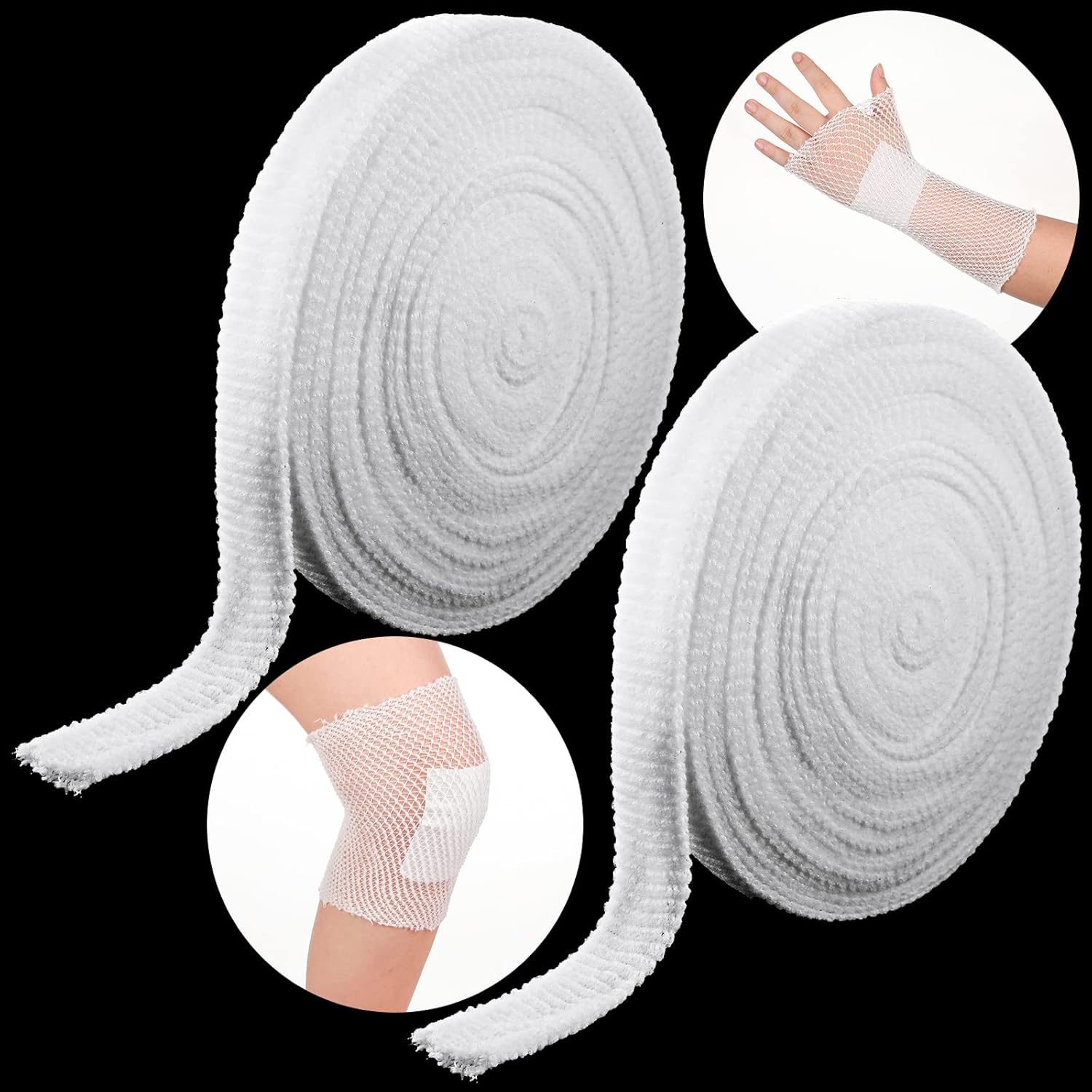 2 Rolls Tubular Bandage Elastic Net Wound Dressing Stretch Dressing Retainer Tubular Elastic Gauze Bandage for Wound Arm, Without The Use of Adhesive Tape Size 4 for Arm, Leg or Foot