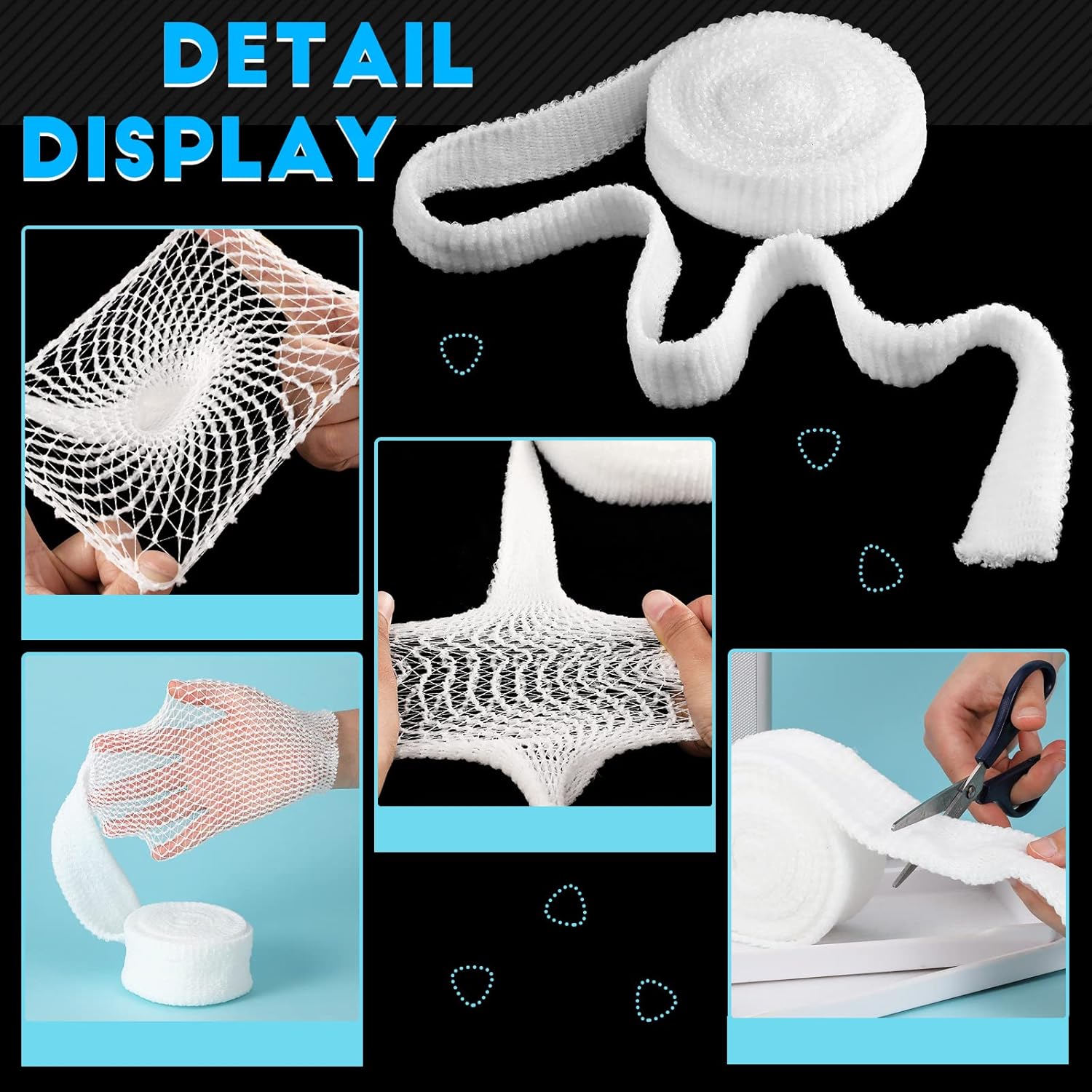 2 Rolls Tubular Bandage Elastic Net Wound Dressing Stretch Dressing Retainer Tubular Elastic Gauze Bandage for Wound Arm, Without The Use of Adhesive Tape Size 4 for Arm, Leg or Foot