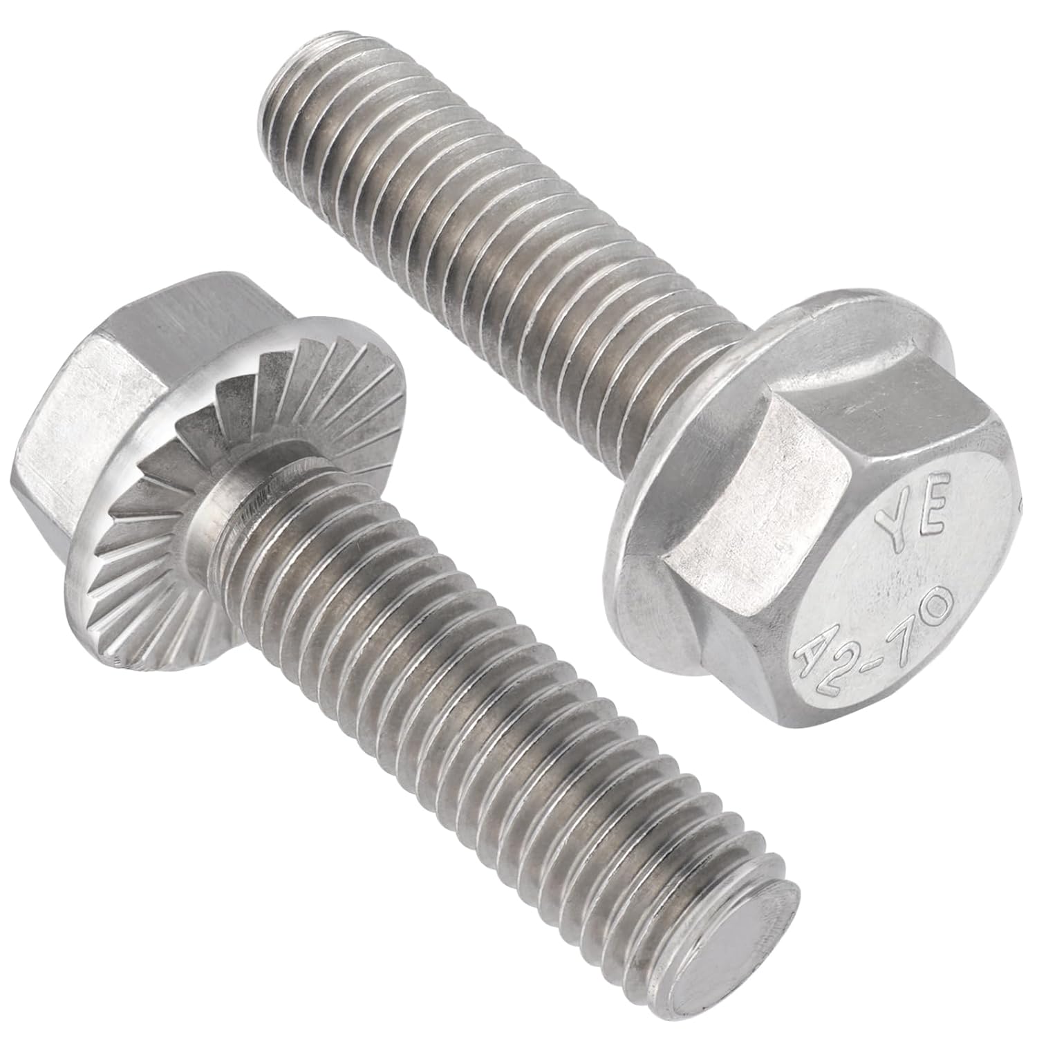 M8-1.25 x 25mm Flanged Hex Head Bolts,304 Stainless Steel 18-8,Fully Threaded,Silver External Flange Hex Drive Screws,Pump,Fix Car,DIY Project 23Pcs