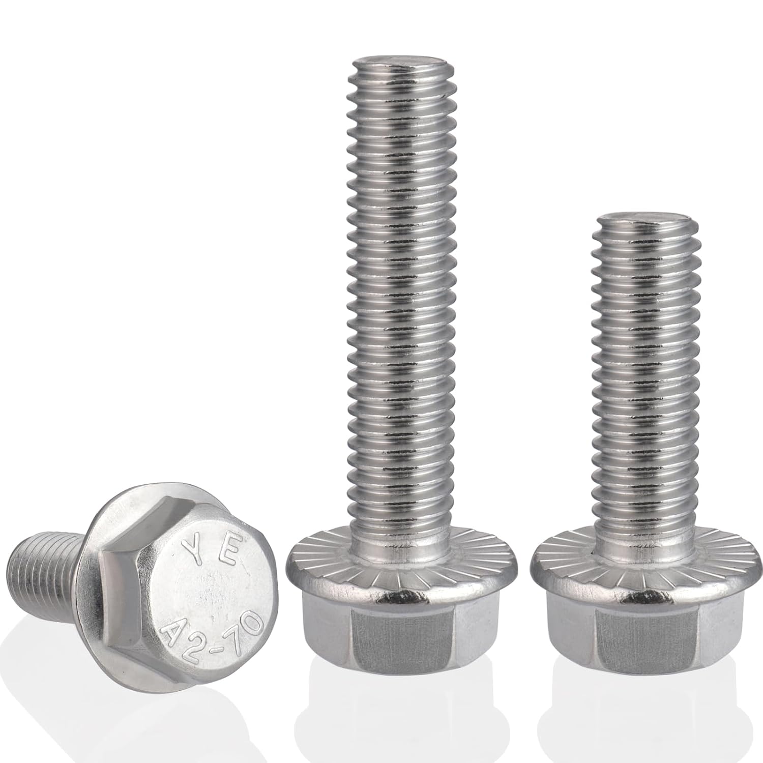 M8-1.25 x 25mm Flanged Hex Head Bolts,304 Stainless Steel 18-8,Fully Threaded,Silver External Flange Hex Drive Screws,Pump,Fix Car,DIY Project 23Pcs