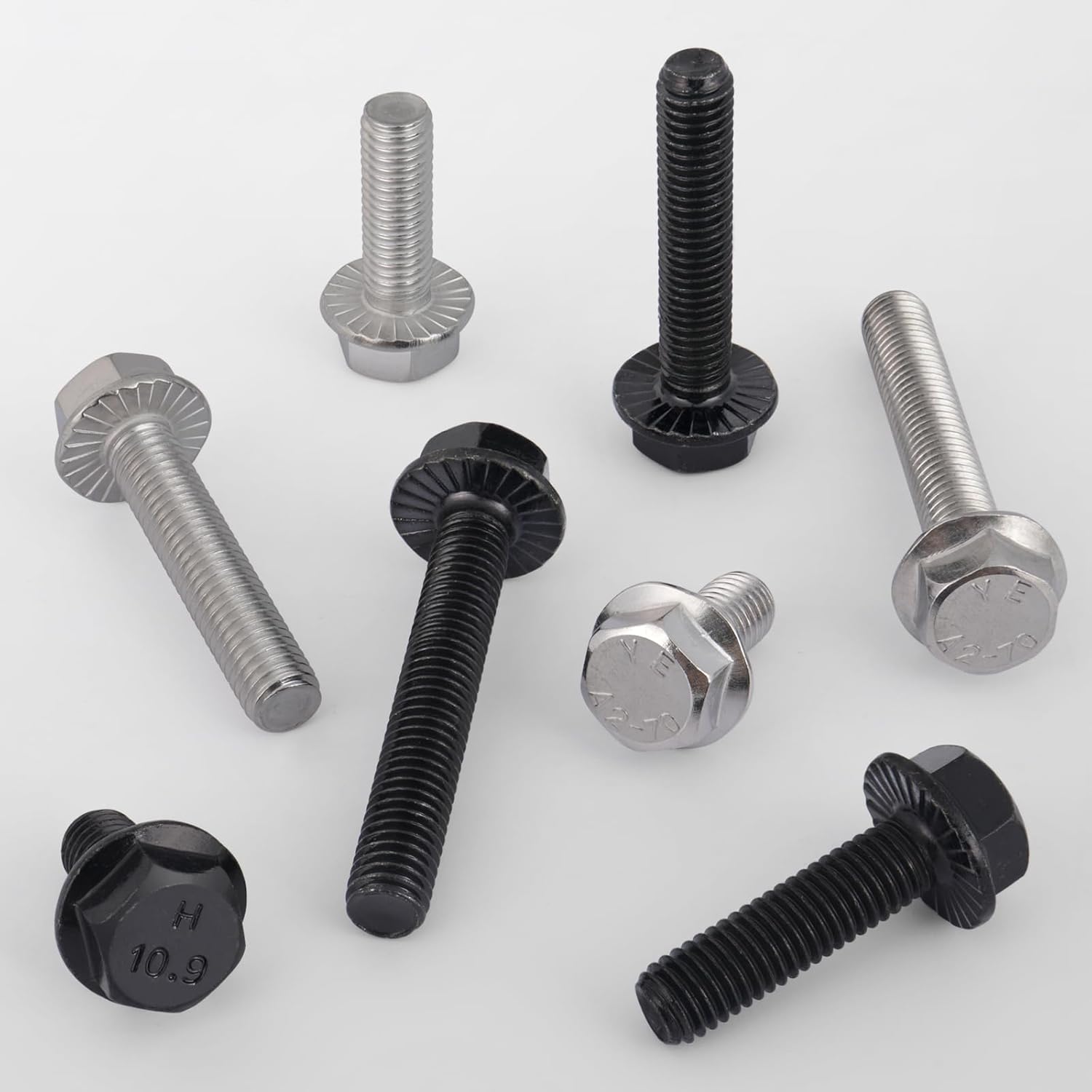 M8-1.25 x 25mm Flanged Hex Head Bolts,304 Stainless Steel 18-8,Fully Threaded,Silver External Flange Hex Drive Screws,Pump,Fix Car,DIY Project 23Pcs