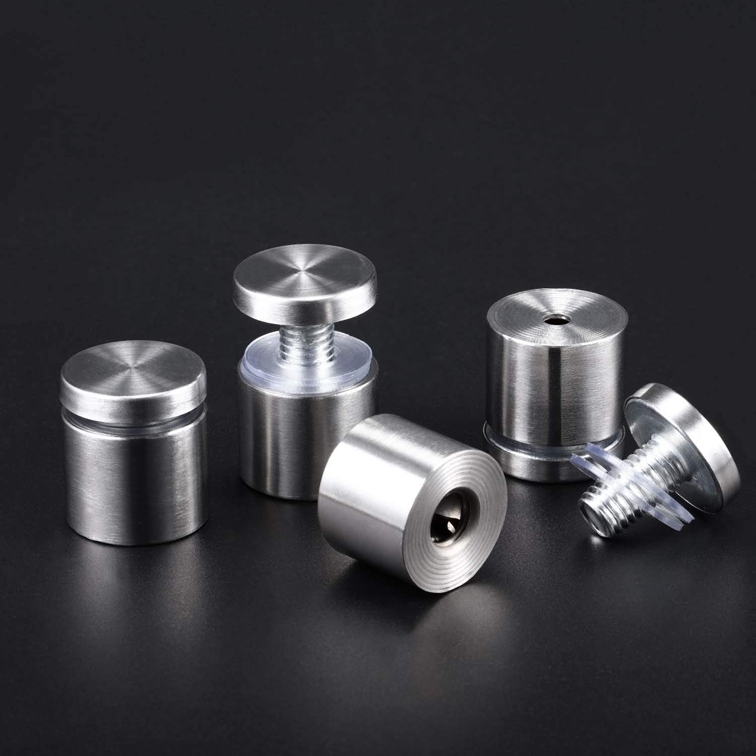 8 Pcs Sign Standoff Screws Advertising Screws Stainless Steel Wall Standoff Mounts Glass Acrylic Nail 1 x 1 Inch