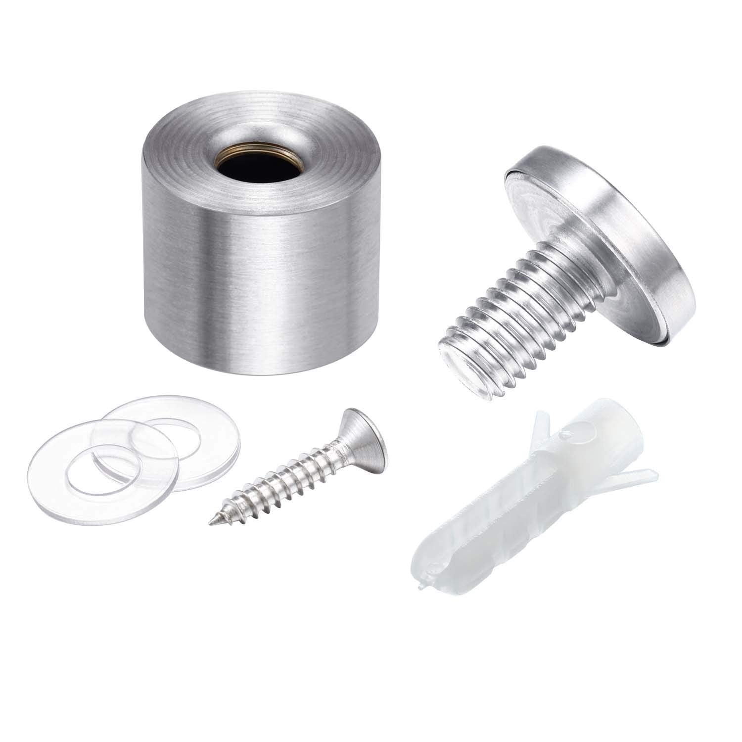 8 Pcs Sign Standoff Screws Advertising Screws Stainless Steel Wall Standoff Mounts Glass Acrylic Nail 1 x 1 Inch