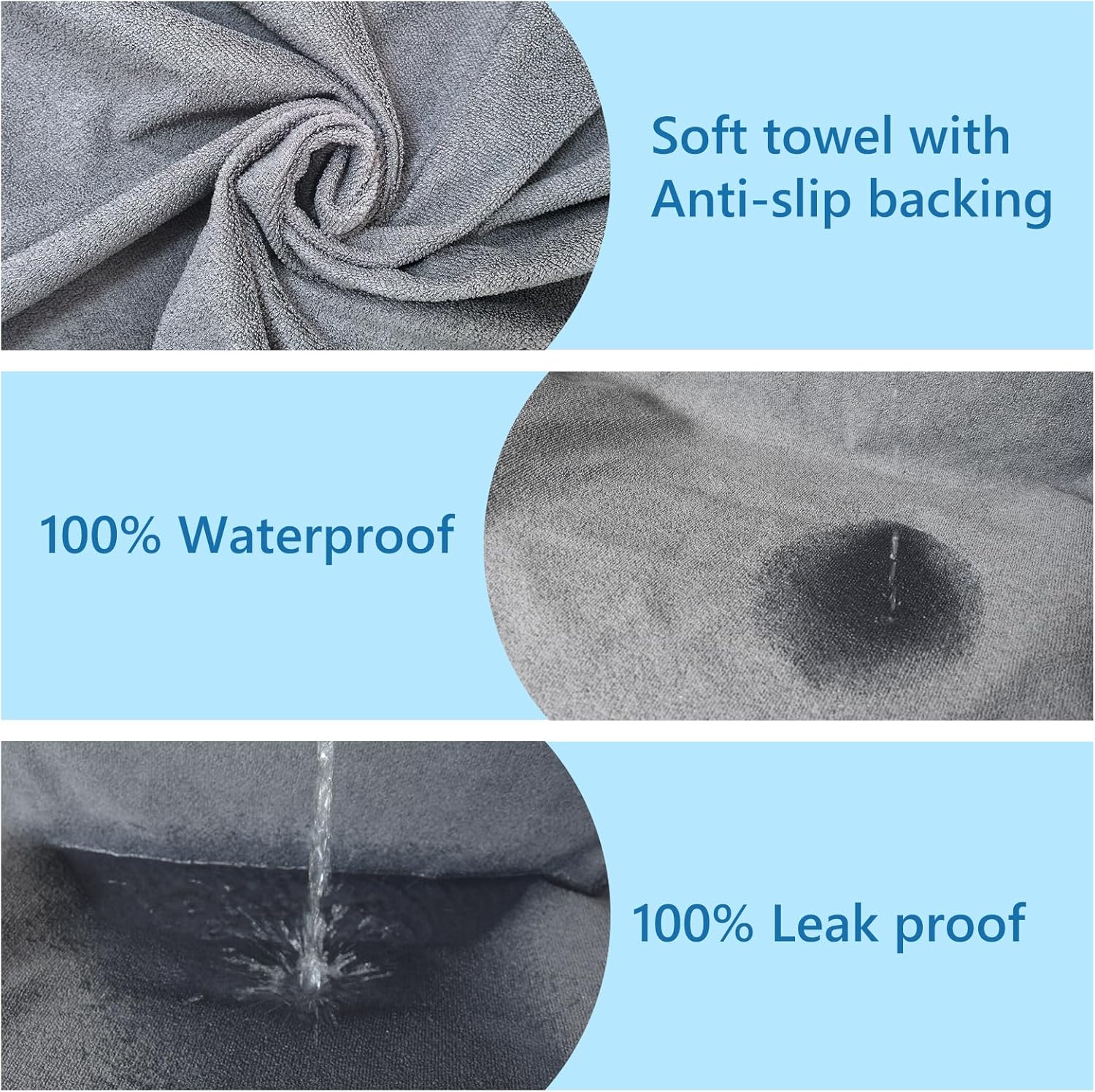 Car Seat Covers Universal Car Protective Front Seat Covers Washable Non-Slip Seat Protectors for Gym Workouts,Waterproof and Sweatproof Towel Seat Covers for Cars,Trucks, Jeeps Grey