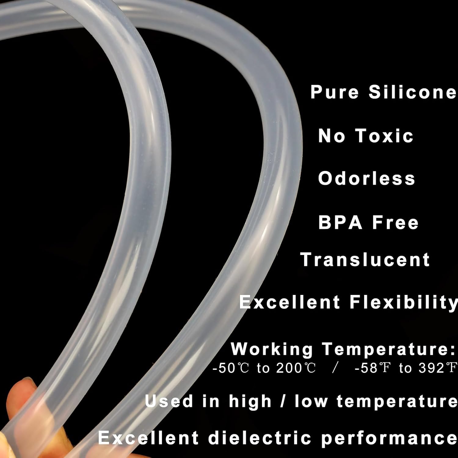 Silicone Tubing 1/2" ID x 5/8" OD - 10ft Length Food Grade Silicon Tube Flexible High Temp Pure Silicone Hose for Home Brewing Wine making 9.84ft