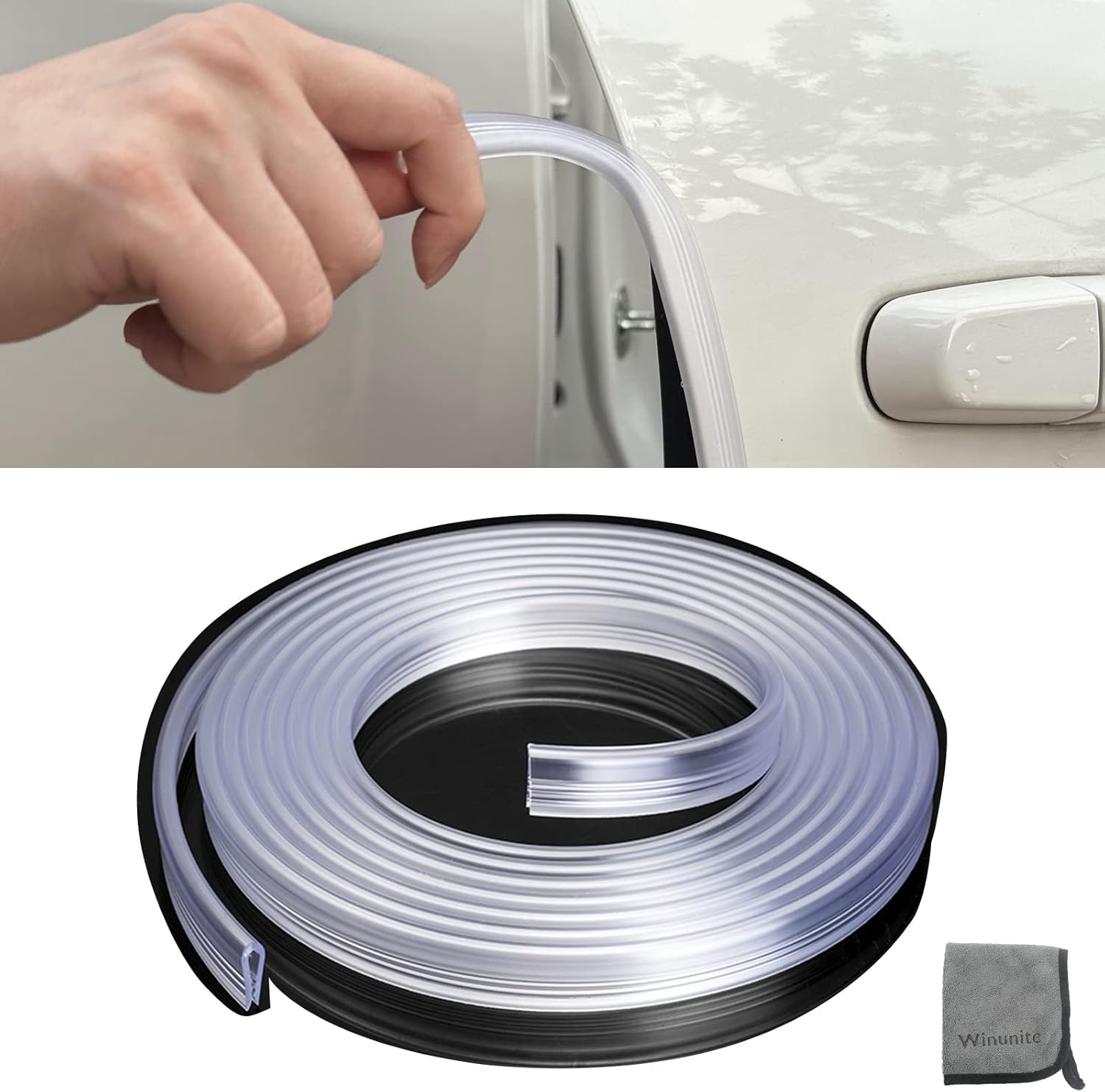 32.8ft 10m Car Door Edge Guards Clear – Self-Adhesive PVC, U-Shaped, Fits Most Vehicles, Scratch- and Chip-Resistant – Reduces Dings in Parking Lots