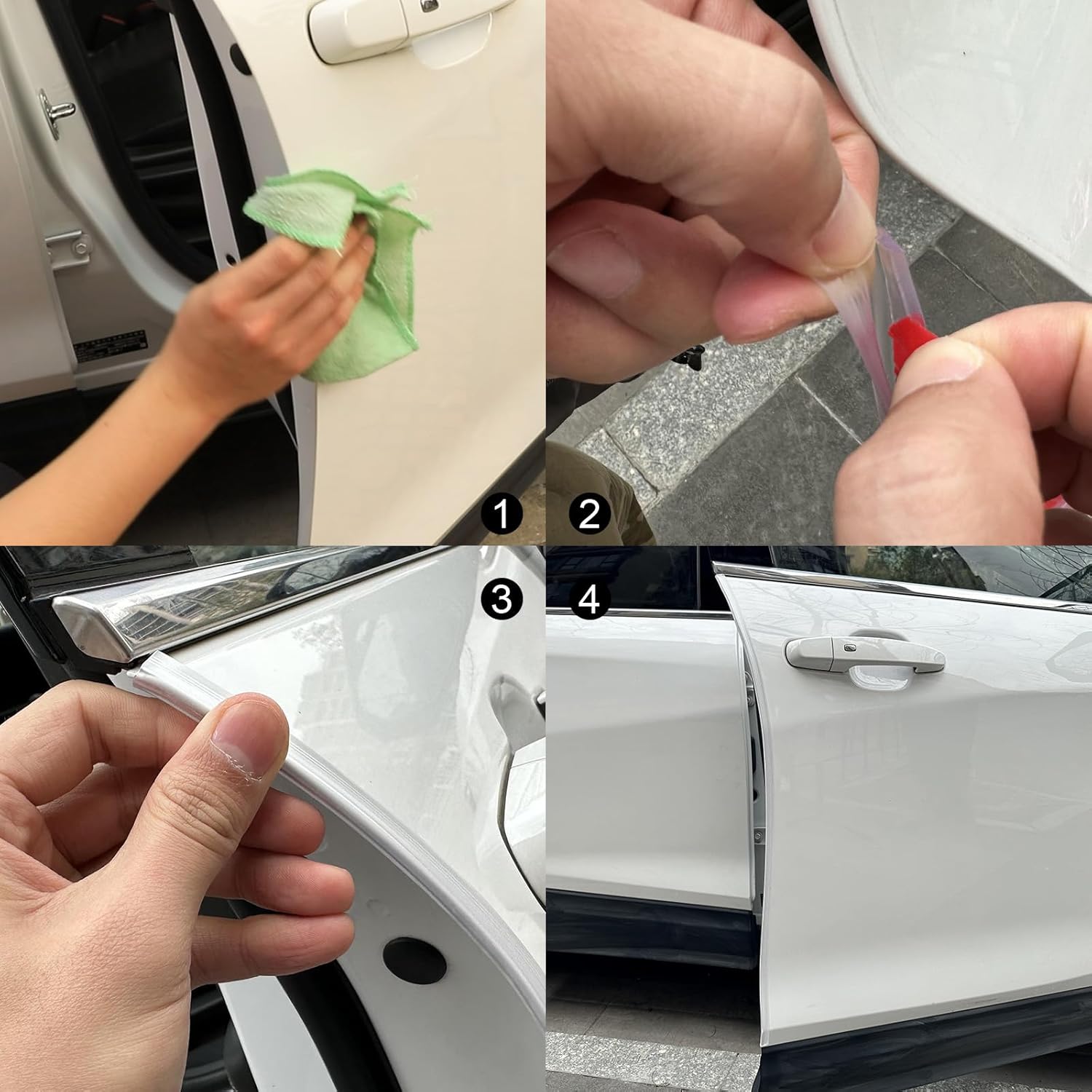 32.8ft 10m Car Door Edge Guards Clear – Self-Adhesive PVC, U-Shaped, Fits Most Vehicles, Scratch- and Chip-Resistant – Reduces Dings in Parking Lots