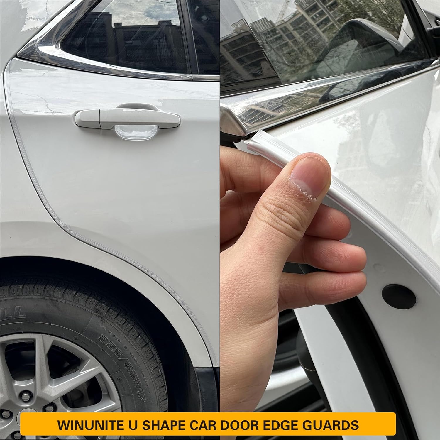 32.8ft 10m Car Door Edge Guards Clear – Self-Adhesive PVC, U-Shaped, Fits Most Vehicles, Scratch- and Chip-Resistant – Reduces Dings in Parking Lots