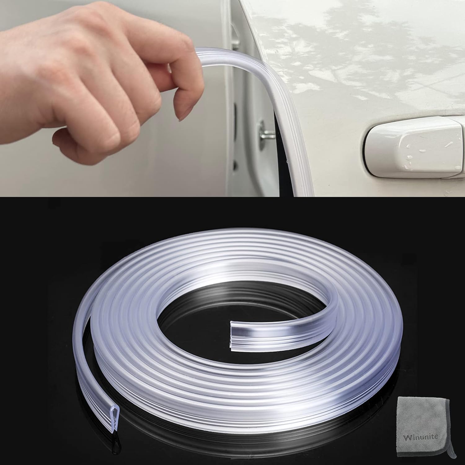 32.8ft 10m Car Door Edge Guards Clear – Self-Adhesive PVC, U-Shaped, Fits Most Vehicles, Scratch- and Chip-Resistant – Reduces Dings in Parking Lots