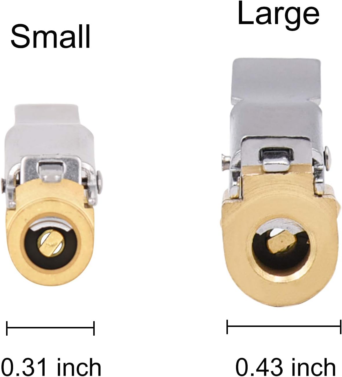 Brass Air Chuck Closed Flow Tire Chuck Heavy Duty Lock on Tire Inflator Chuck with Clip