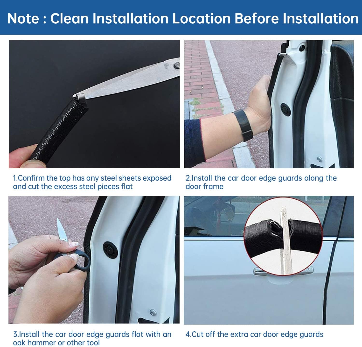 Car Door Edge Guards 16Ft 5M Automotive Door Entry Guard U Shape Car Door Trim Protector for Most Car